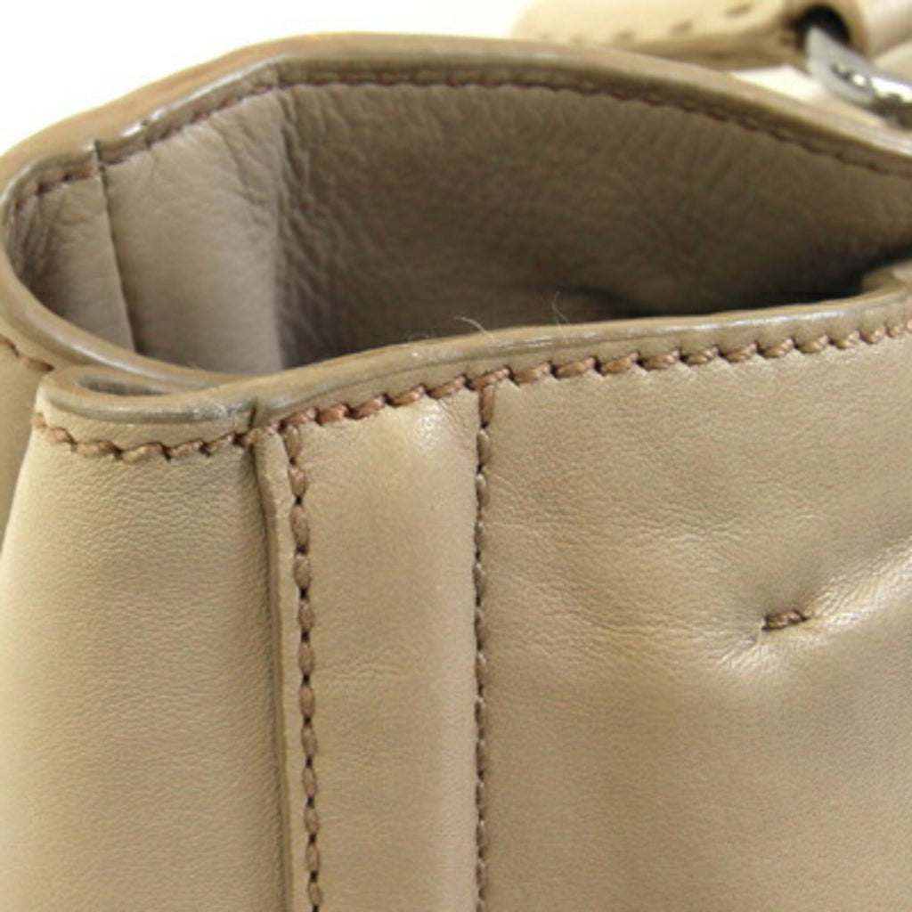 Prada Light Beige Leather Handbag Shoulder Bag