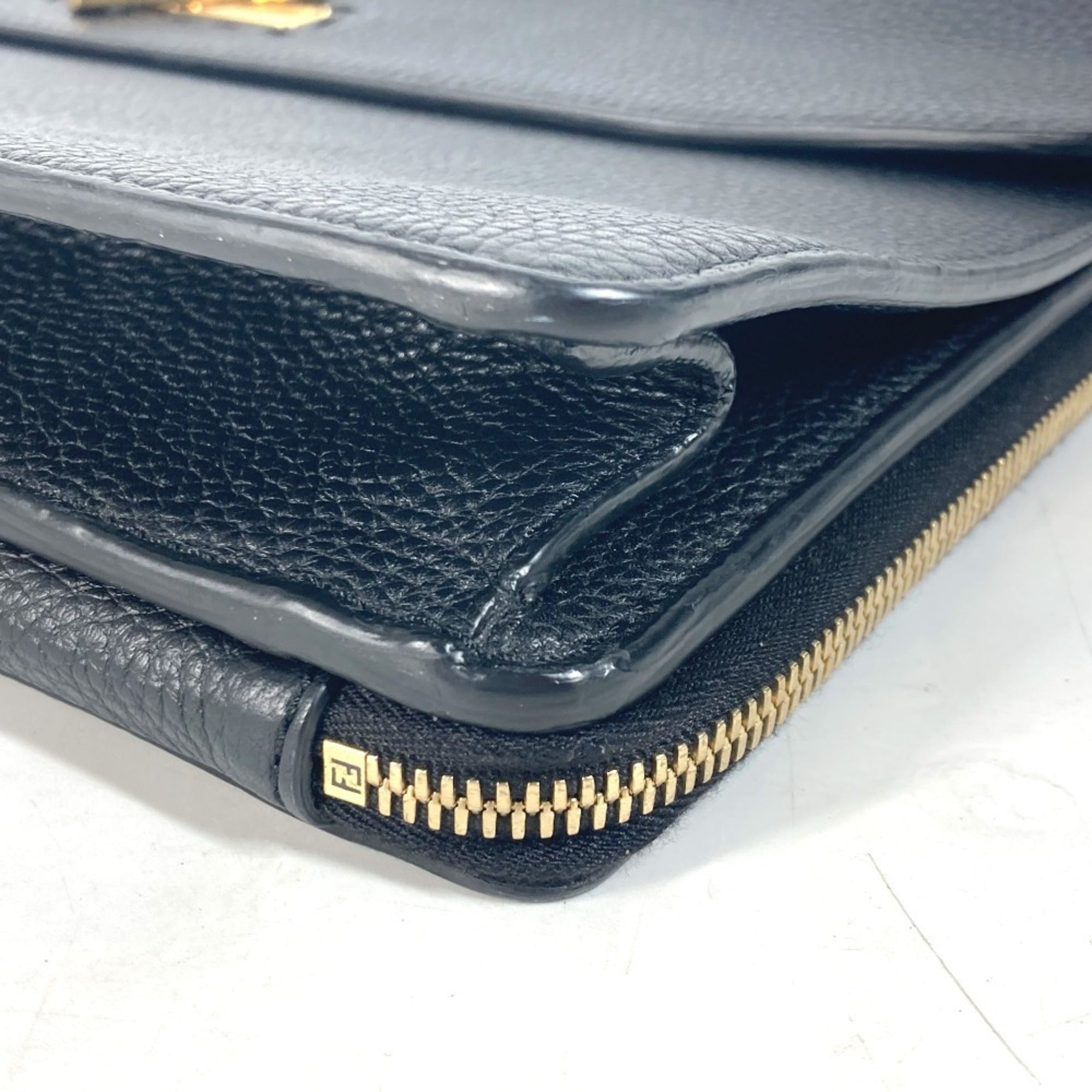 Fendi Black Leather Briefcase Handbag