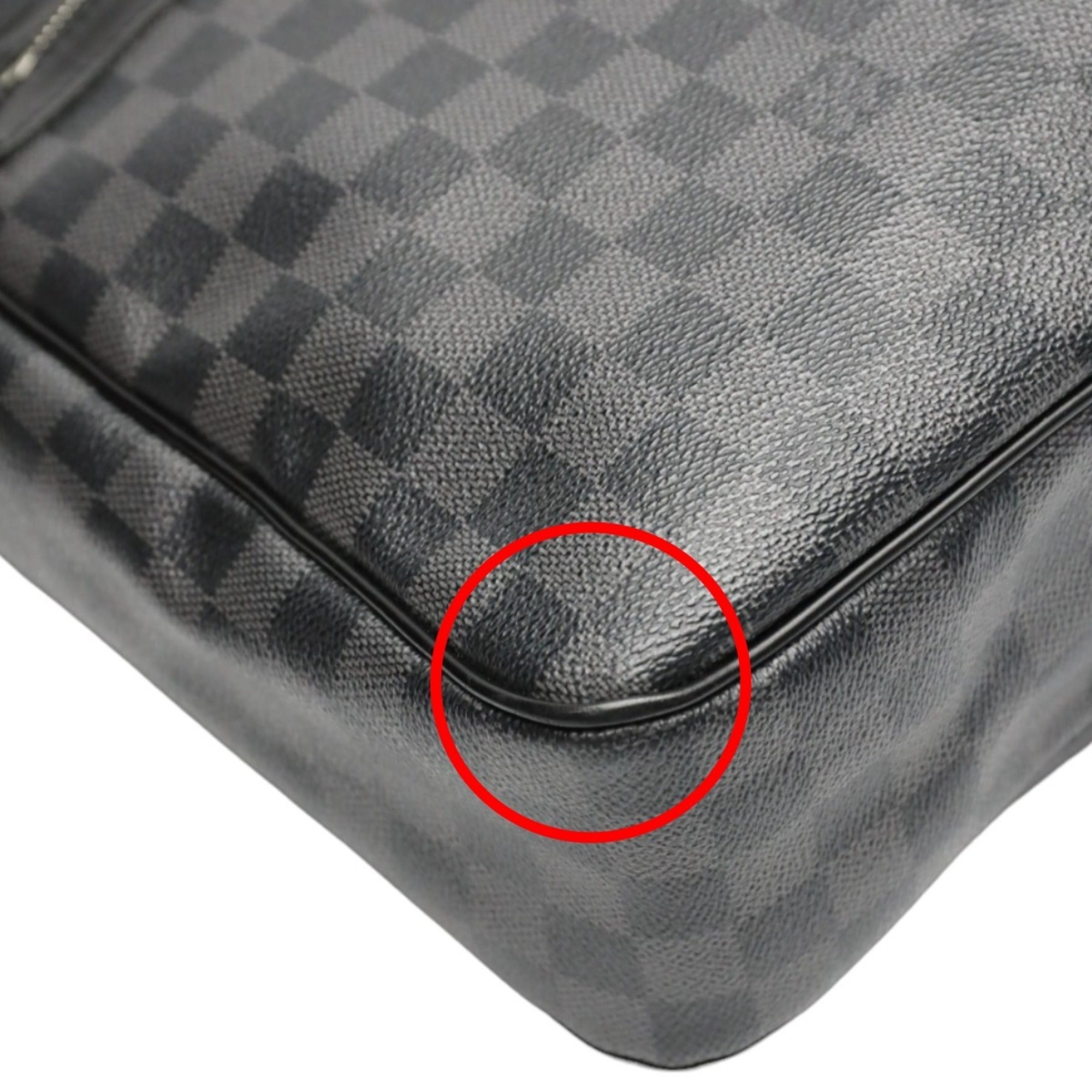 Louis Vuitton Damier Graphite Black Leather Shoulder Bag
