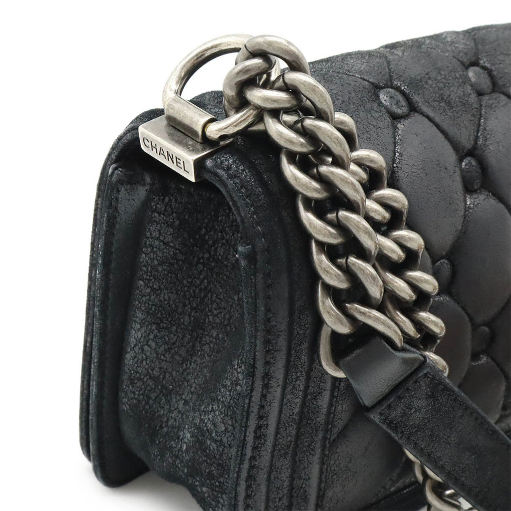 Chanel Black Suede Leather Shoulder Bag