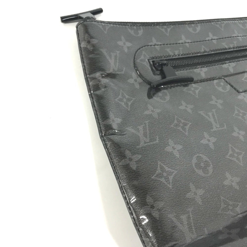 Louis Vuitton Black Vinyl Leather Clutch Bag Pochette Pouch