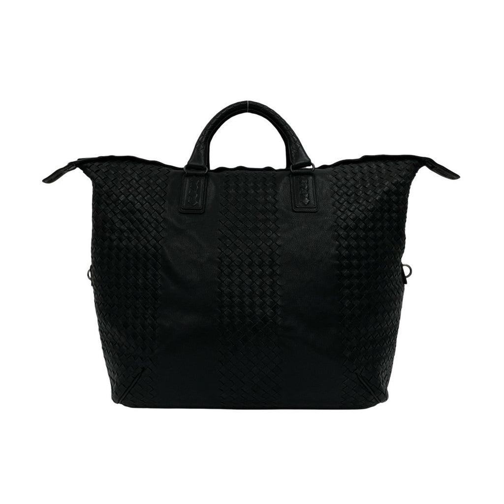 Bottega Veneta Black Leather Boston Bag Handbag