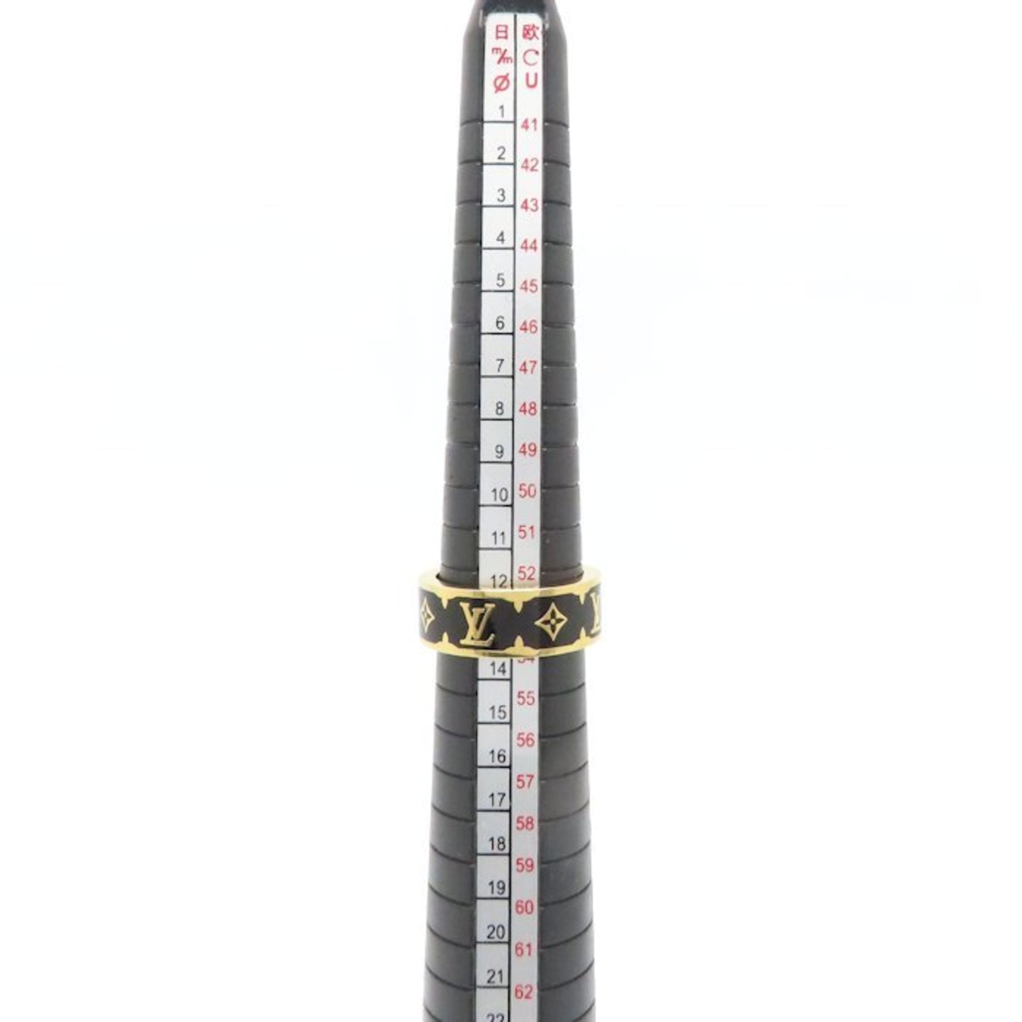 Louis Vuitton Gold Black Gold Plating Band Ring