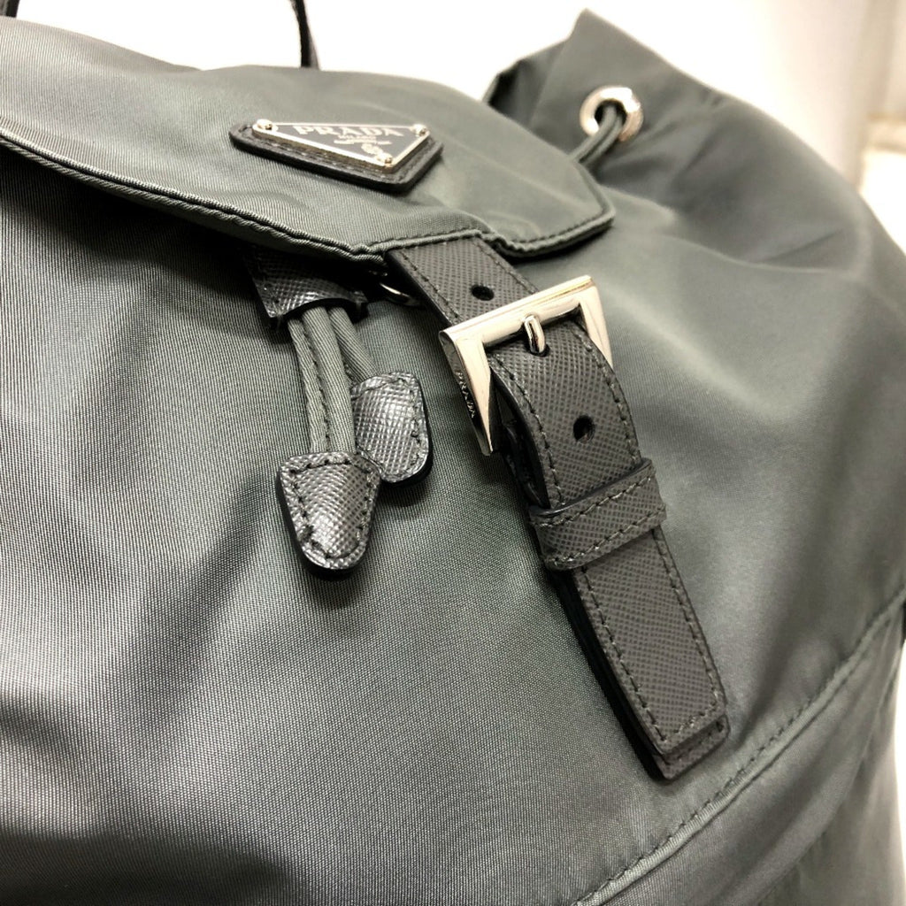 Prada Gray Leather Backpack