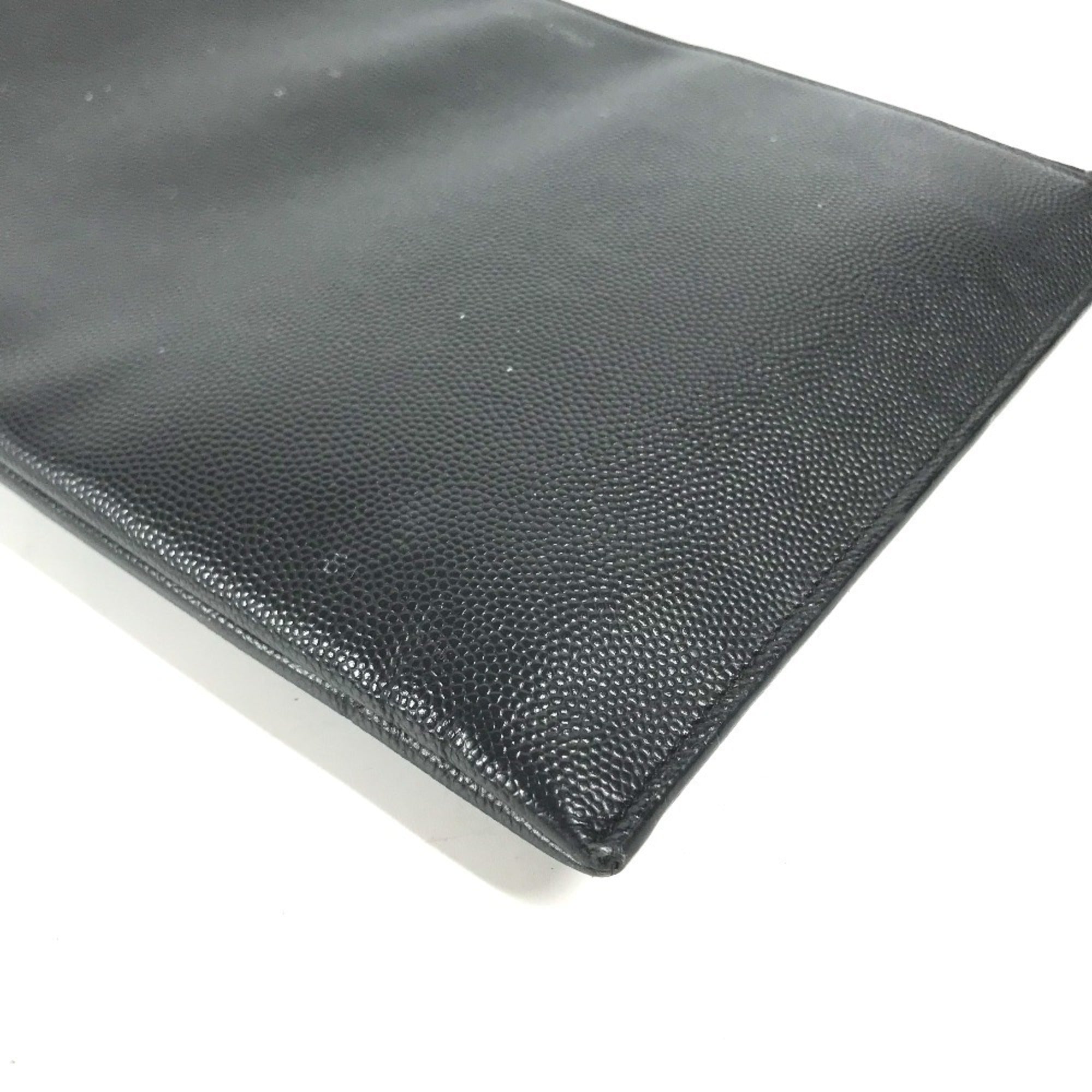 Saint Laurent Black Leather Clutch Bag Pouch (Pre-Owned)