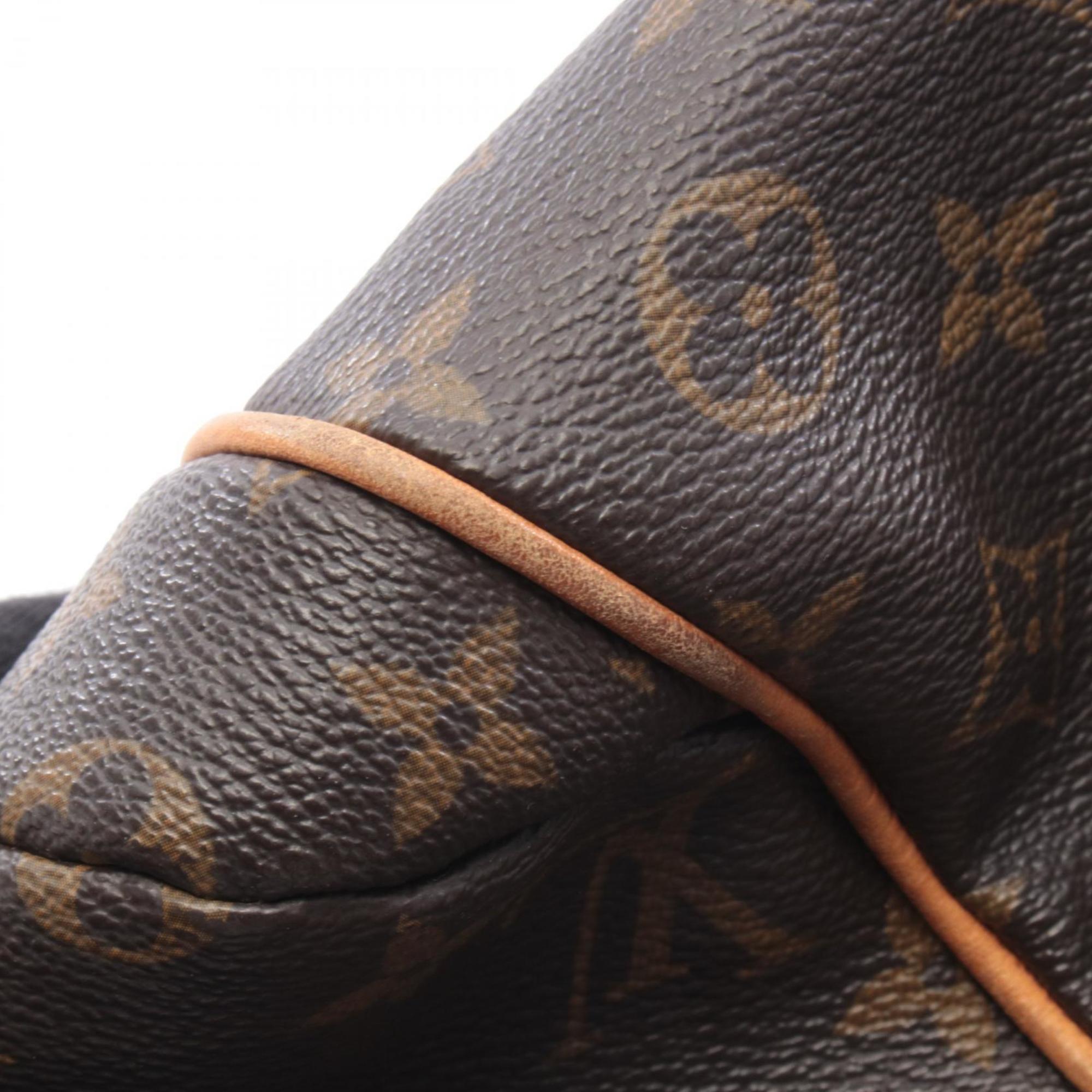 Louis Vuitton Brown Coated Canvas Leather Handbag Tote Bag