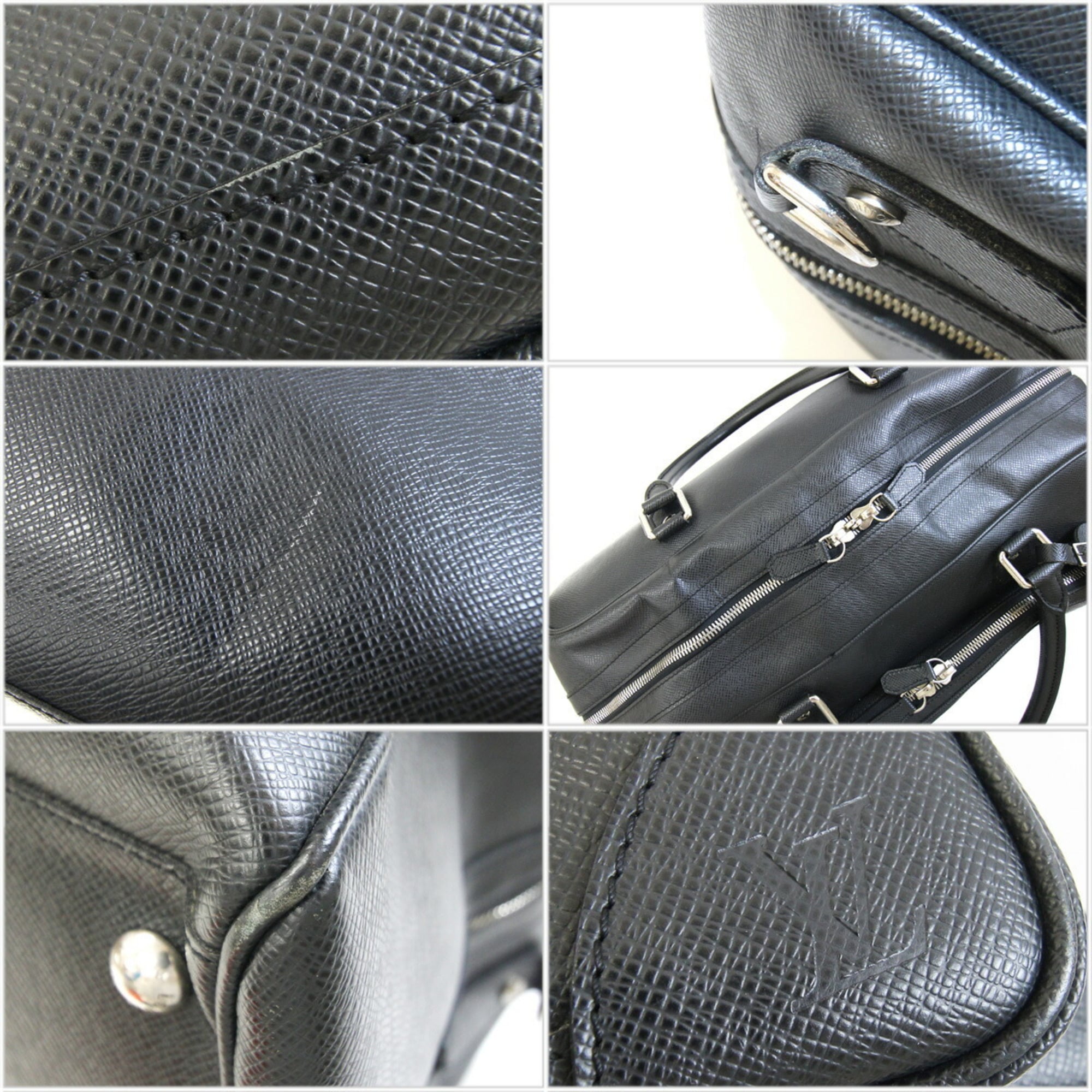 Louis Vuitton Ardoise Black Taiga Leather Leather Boston Bag