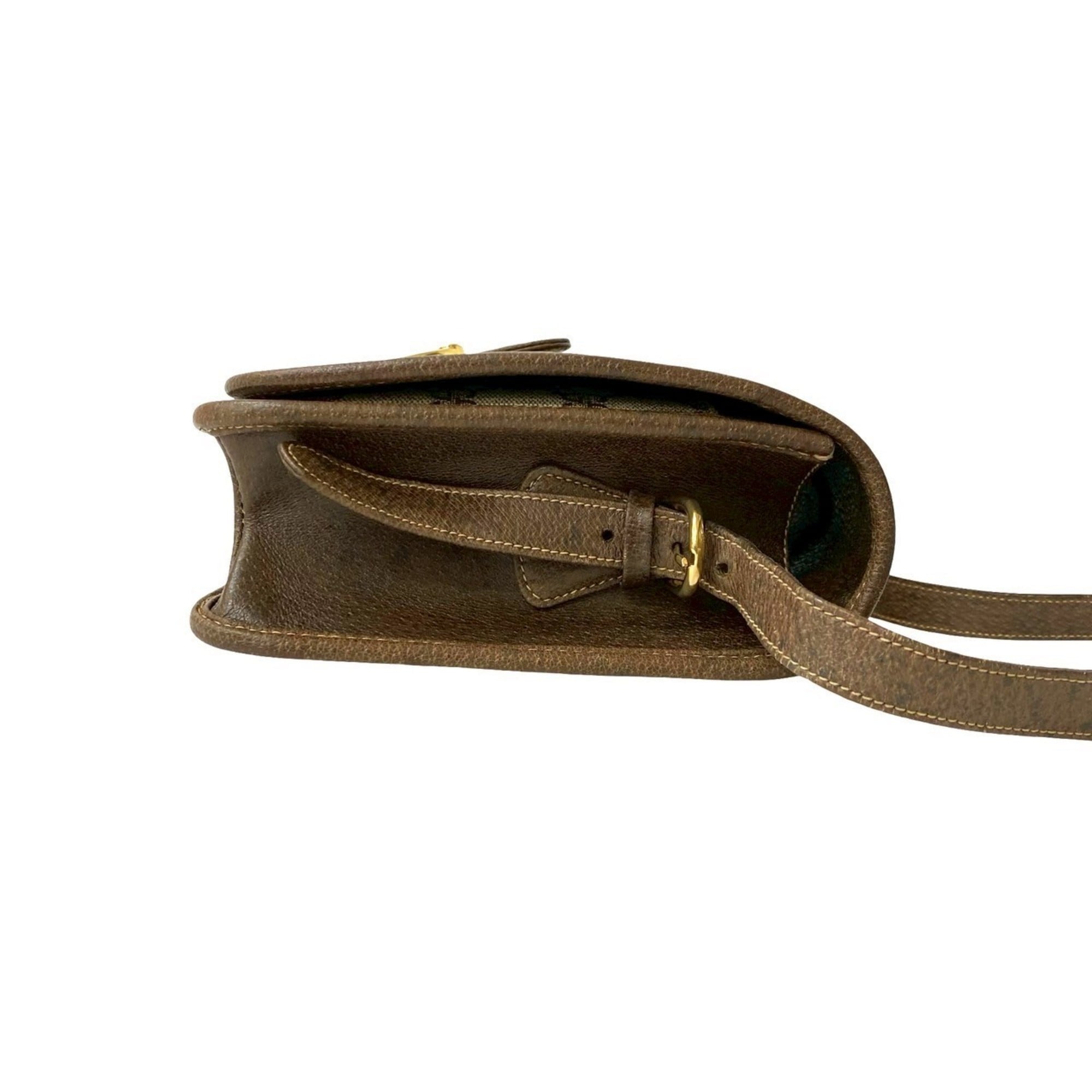 Gucci Brown Leather Pvc Pochette Shoulder Bag (Pre-Owned)