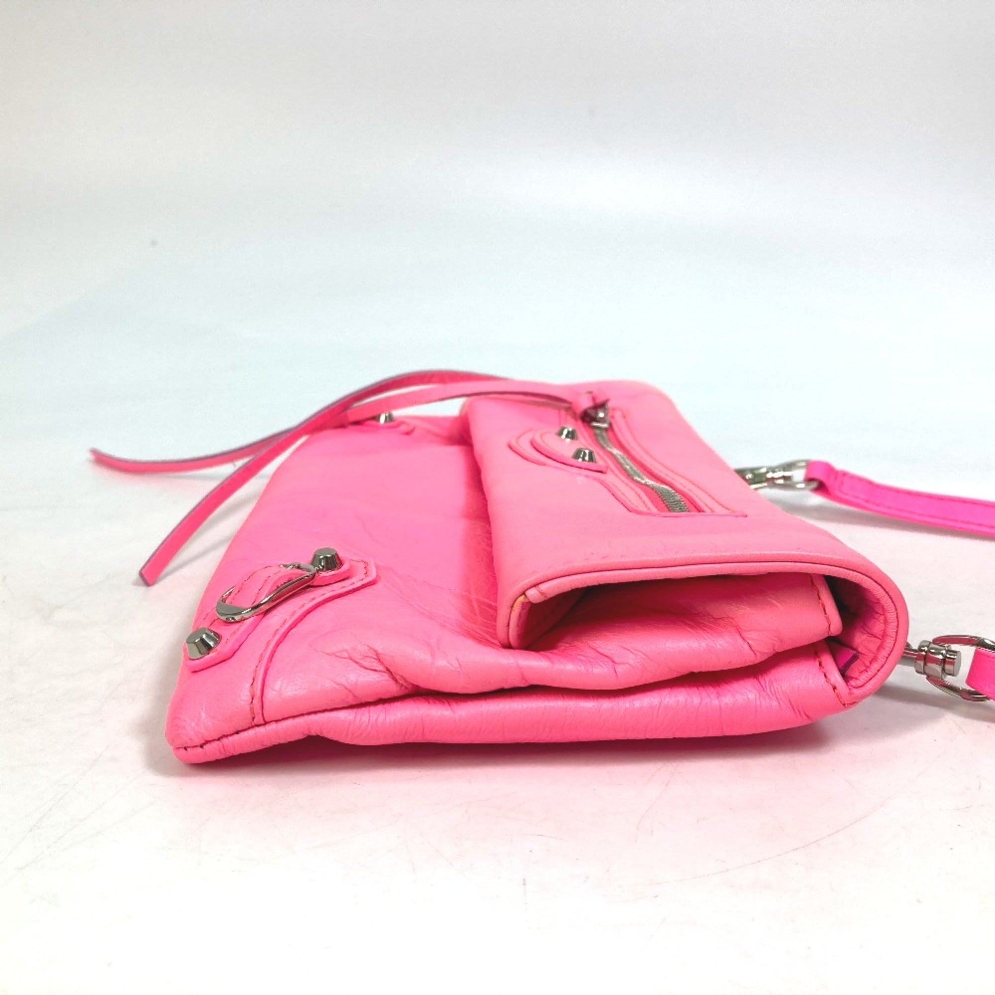 Balenciaga Pink Leather Clutch