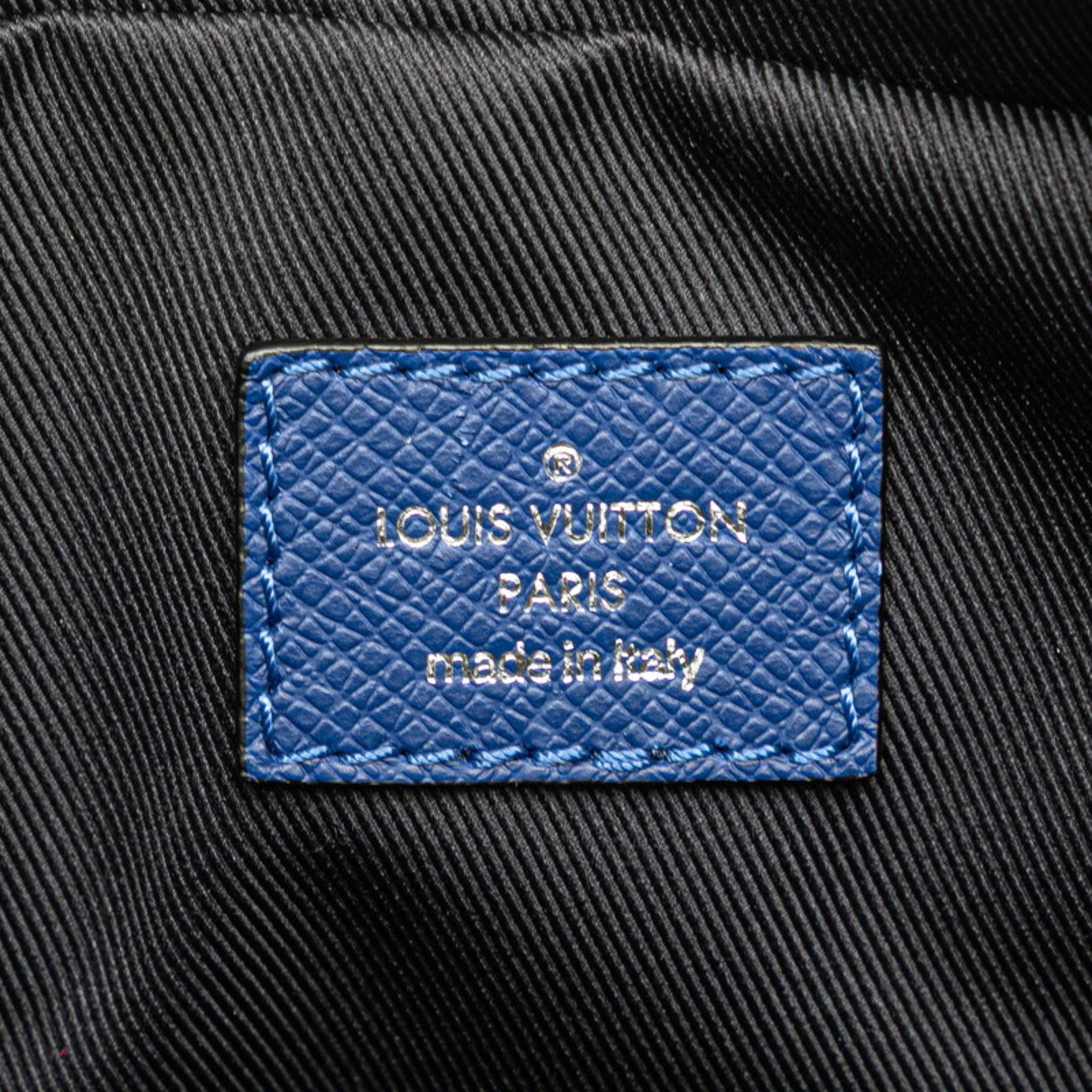 Louis Vuitton Black Blue Leather Sling Bag