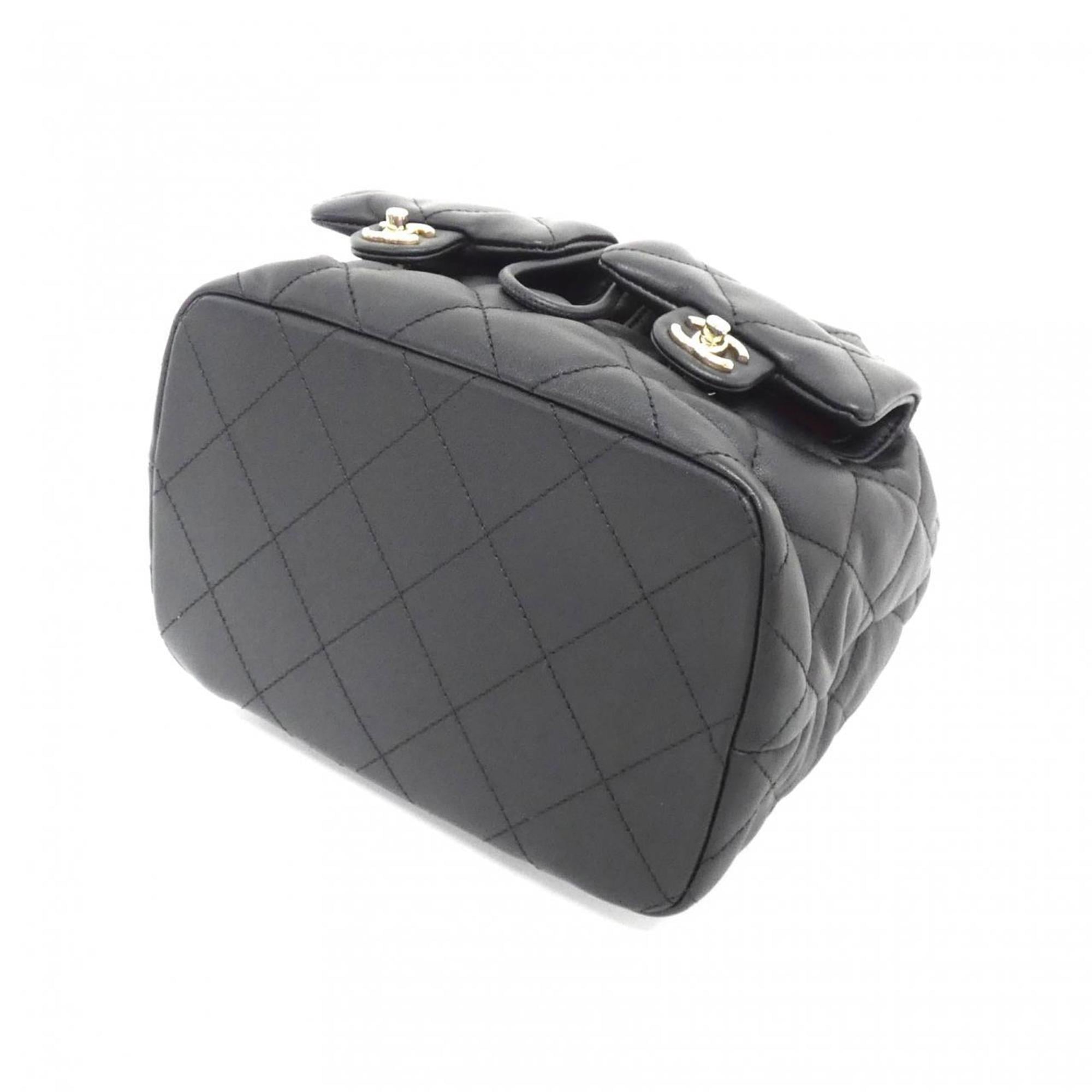 Chanel Black Leather Backpack
