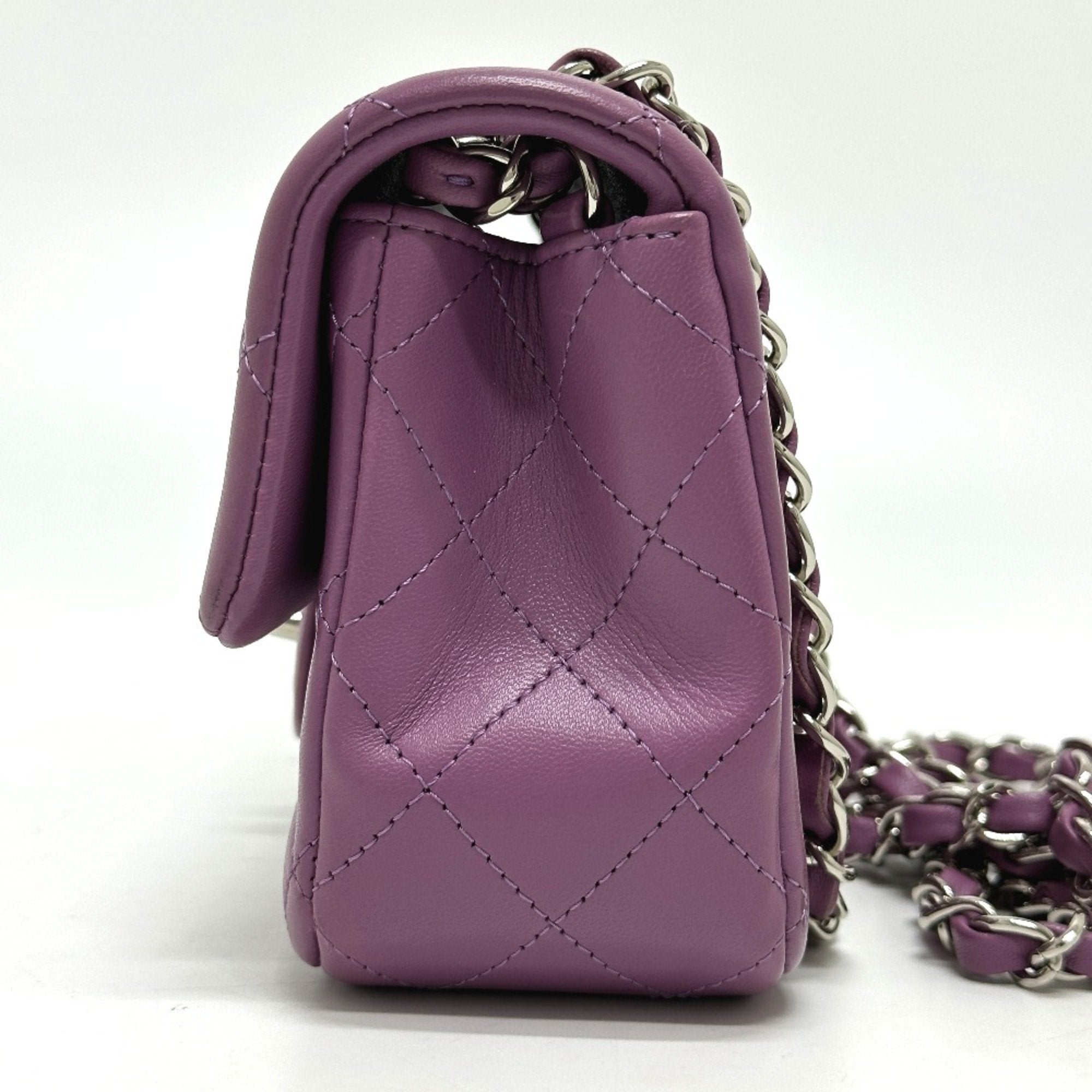 Chanel Purple Leather Shoulder Bag
