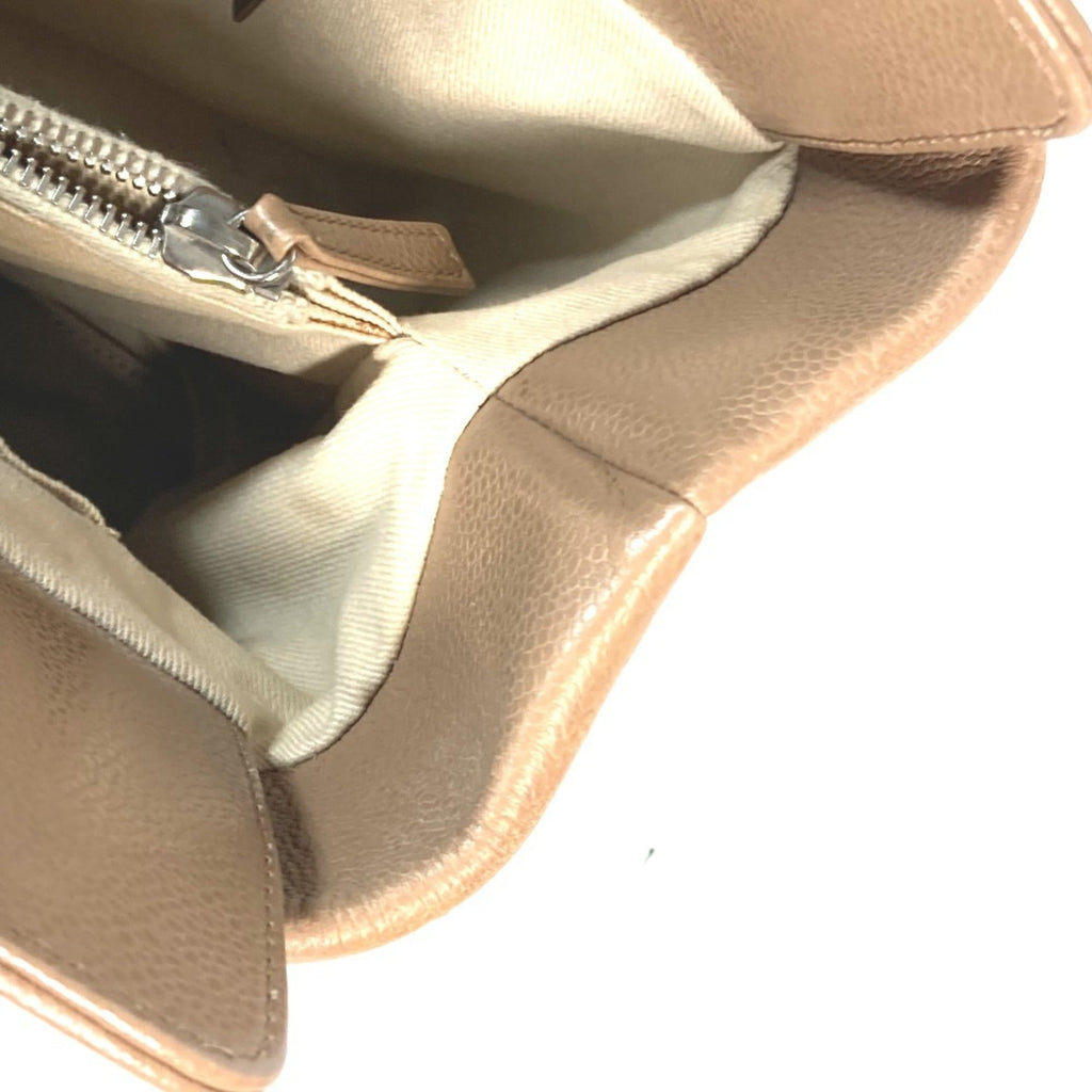 Chanel Beige Grained Calfskin Shoulder Bag Tote Bag