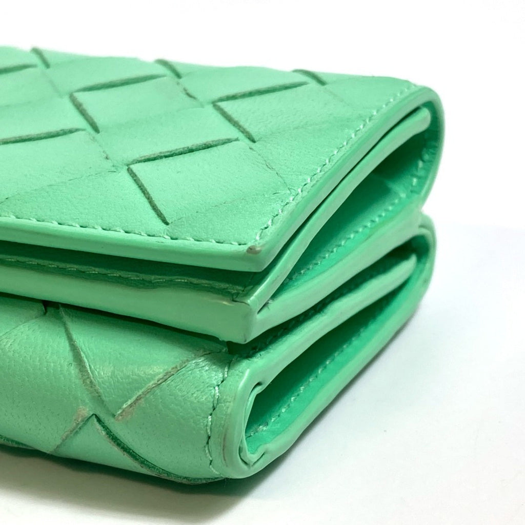 Bottega Veneta Green Leather Wallet (Tri-Fold)