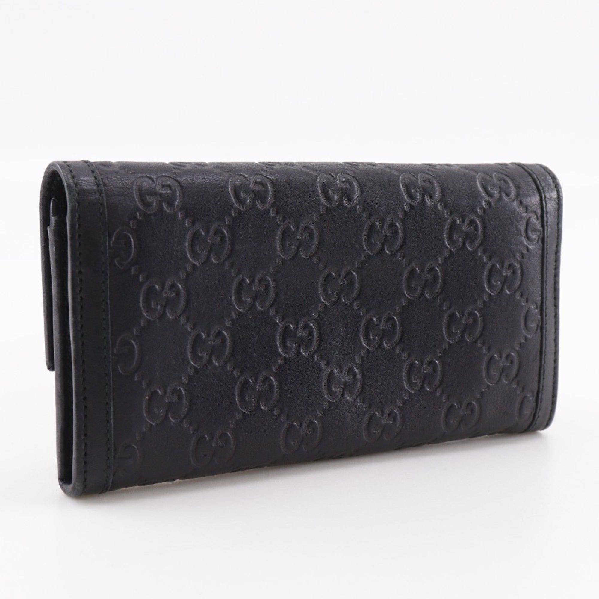 Gucci Black Leather Long Wallet (Bi-Fold) (Pre-Owned)