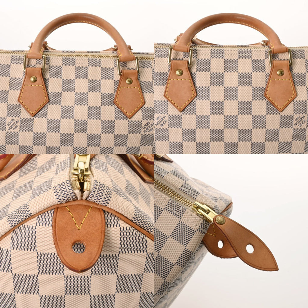 Louis Vuitton White Damier Azur Canvas Handbag