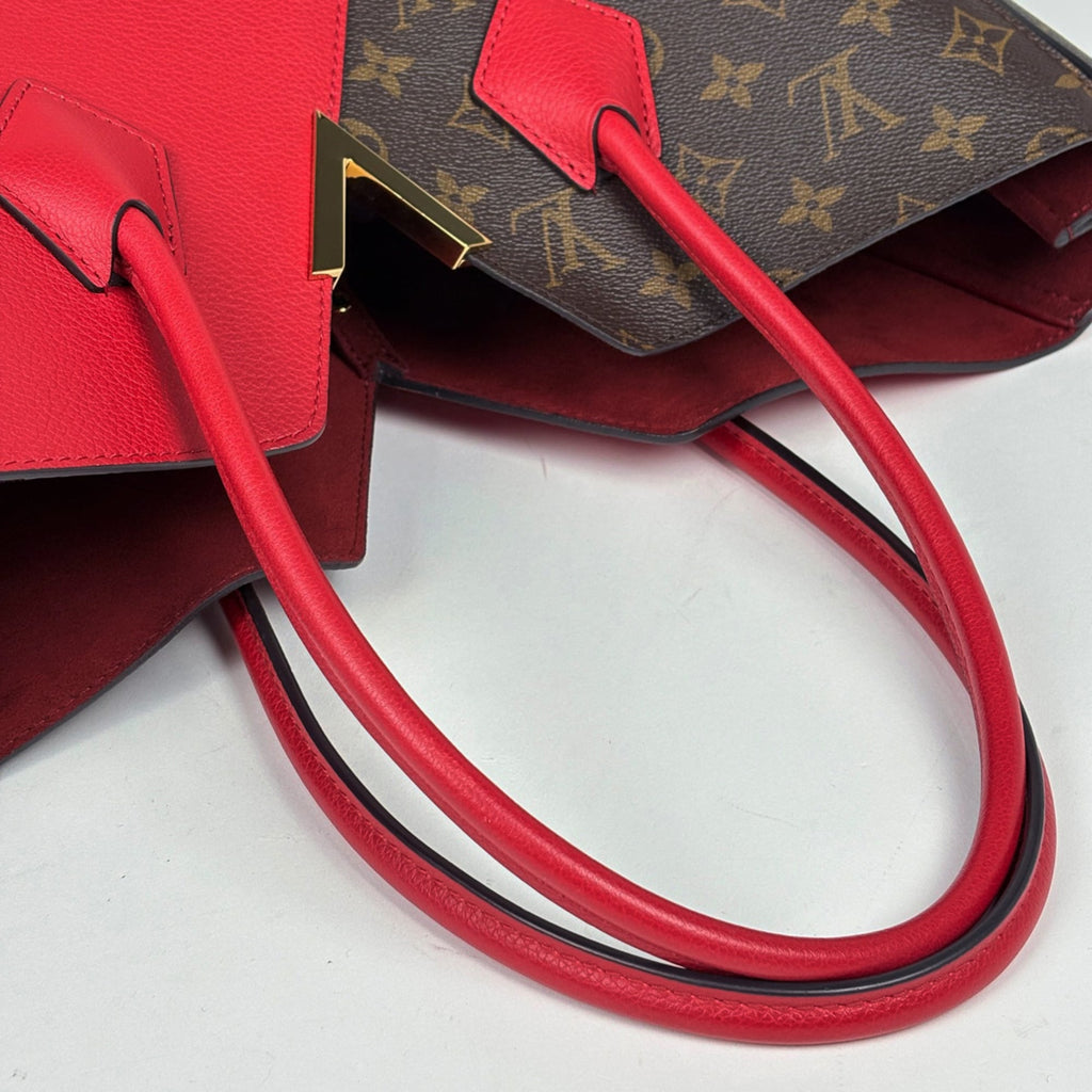 Louis Vuitton Cerise Red Brown Monogram Handbag Tote Bag