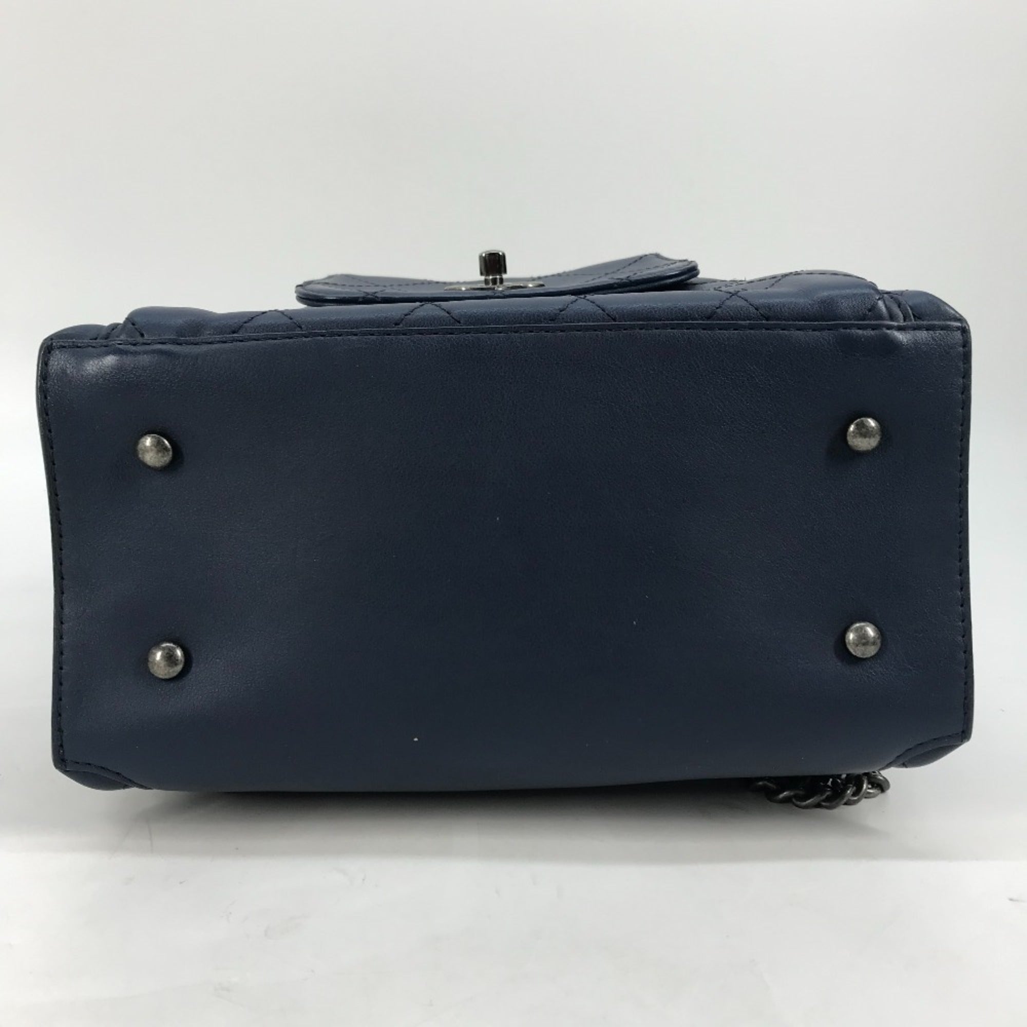 Chanel Blue Leather Shoulder Bag