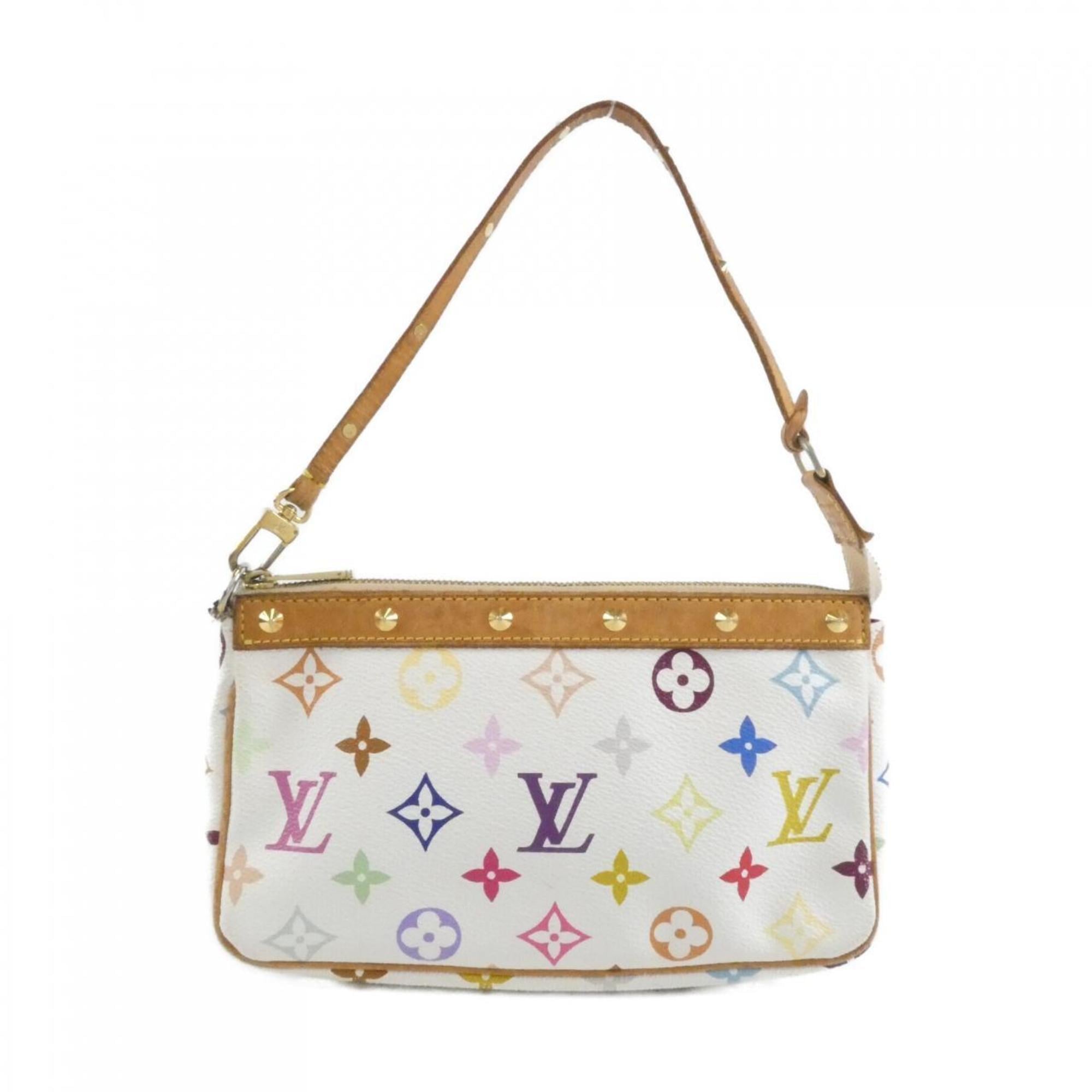 Louis Vuitton Monogram Multicolore White Coated Canvas Pochette Pouch