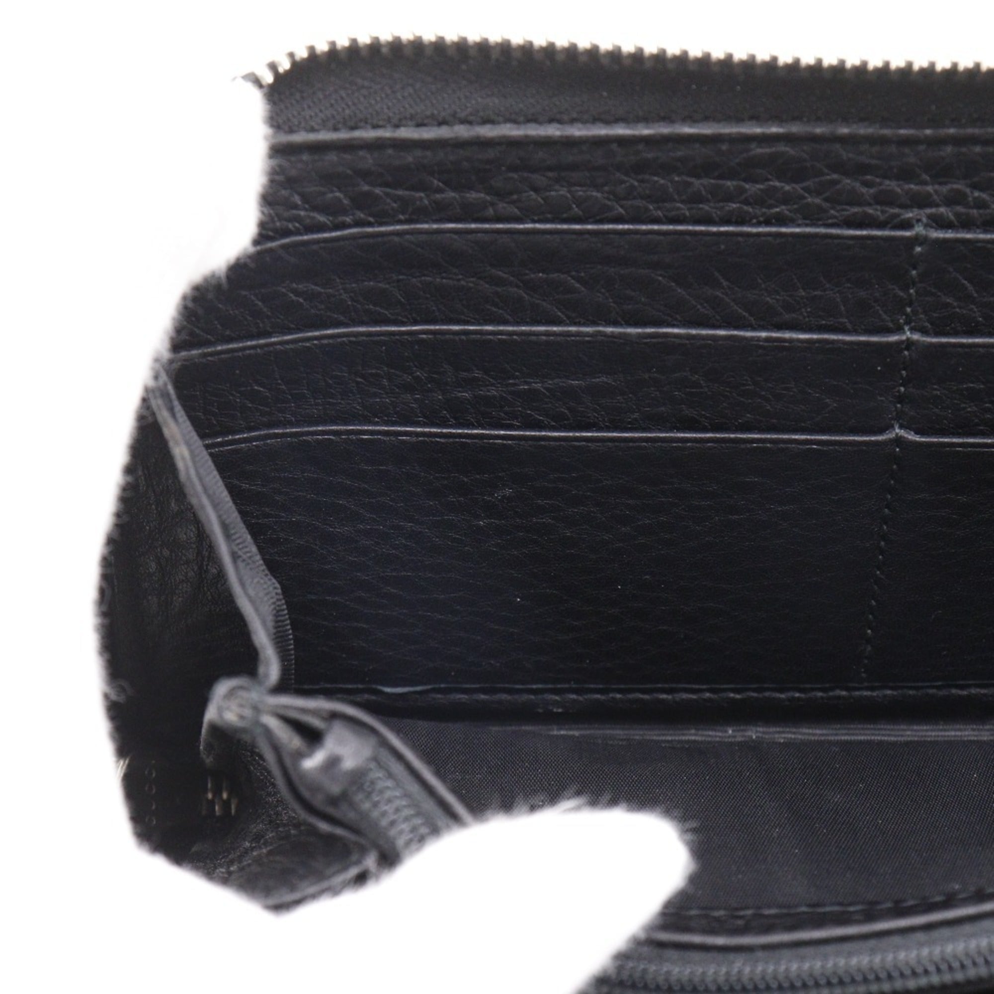 Gucci Black Leather Long Wallet (Bi-Fold) (Pre-Owned)