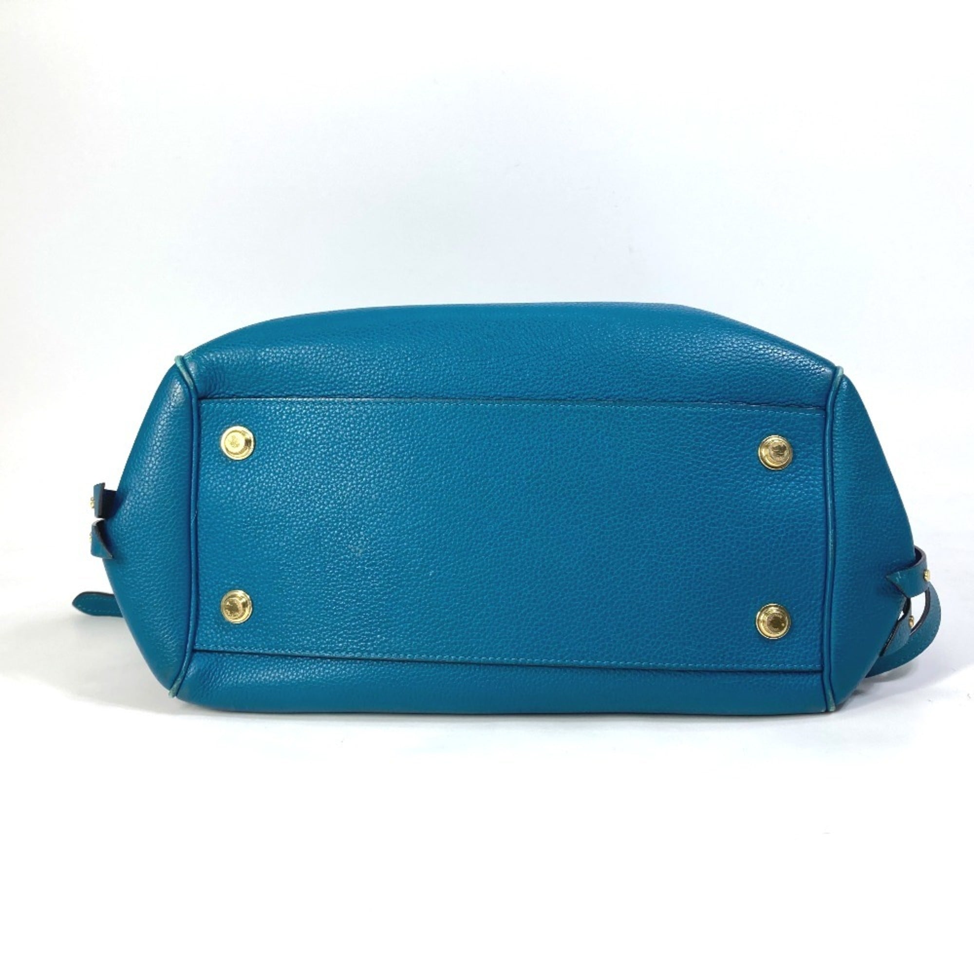 Louis Vuitton Blue Leather Handbag Shoulder Bag Tote Bag