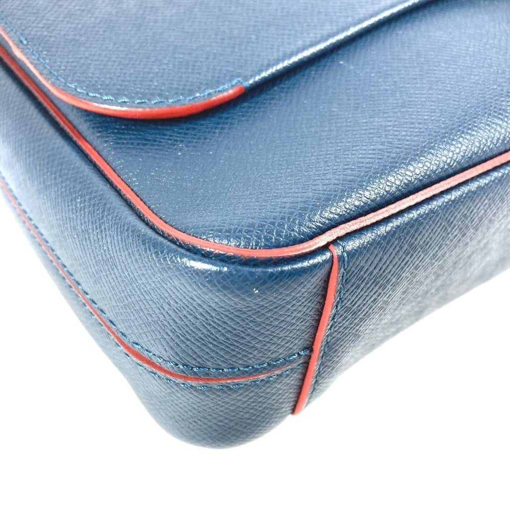 Louis Vuitton Navy Ocean Red Color Taiga Leather Messenger Bag Shoulder Bag