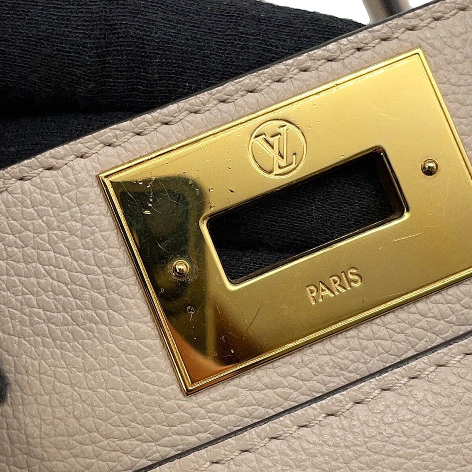 Louis Vuitton Grayish Light Blue Monogram Leather Handbag Shoulder Bag