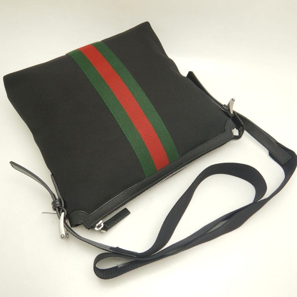 Gucci Black Canvas Leather Shoulder Bag (Pre-Owned)