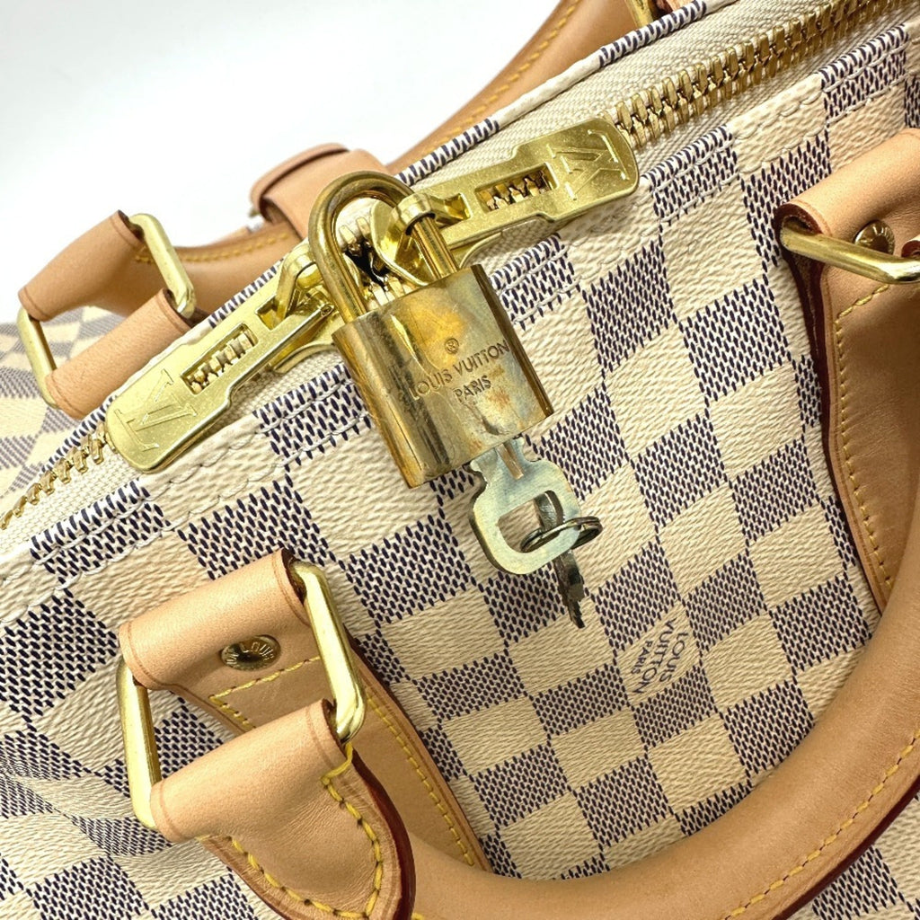 Louis Vuitton White Damier Azur Boston Bag