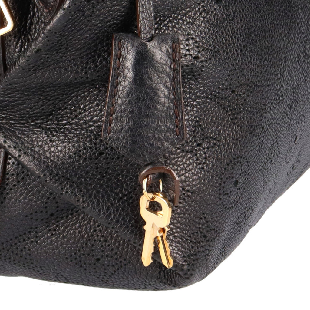 Louis Vuitton Galatea PM Mahina Shoulder Bag Noir Ladies