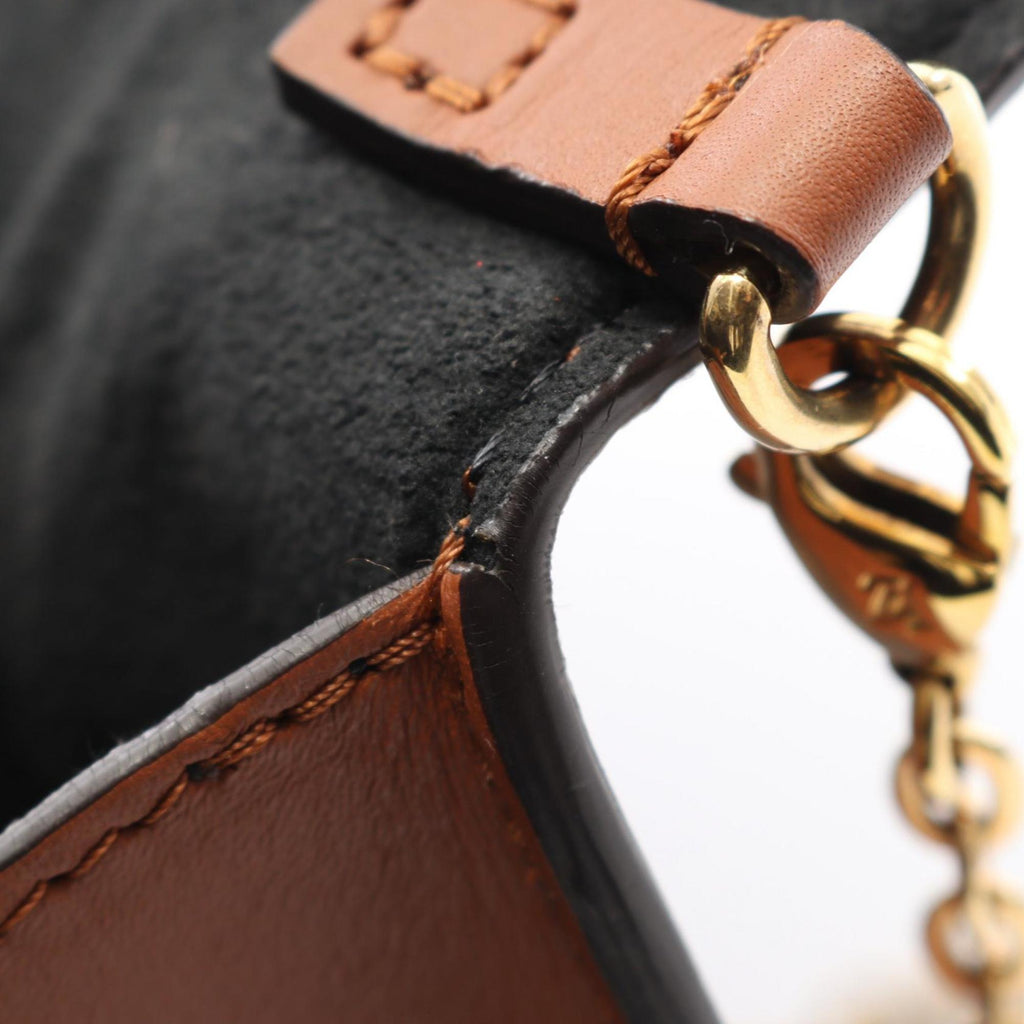Louis Vuitton Beige Brown Coated Canvas Leather Shoulder Bag
