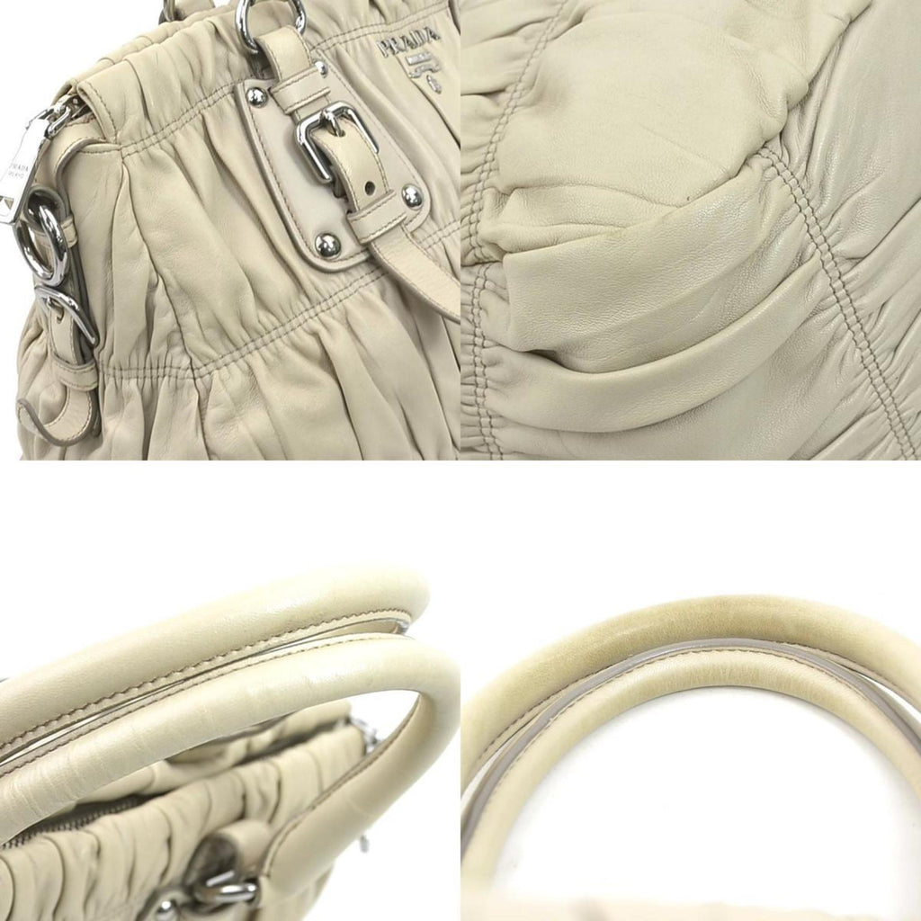 Prada Beige Leather Handbag Shoulder Bag
