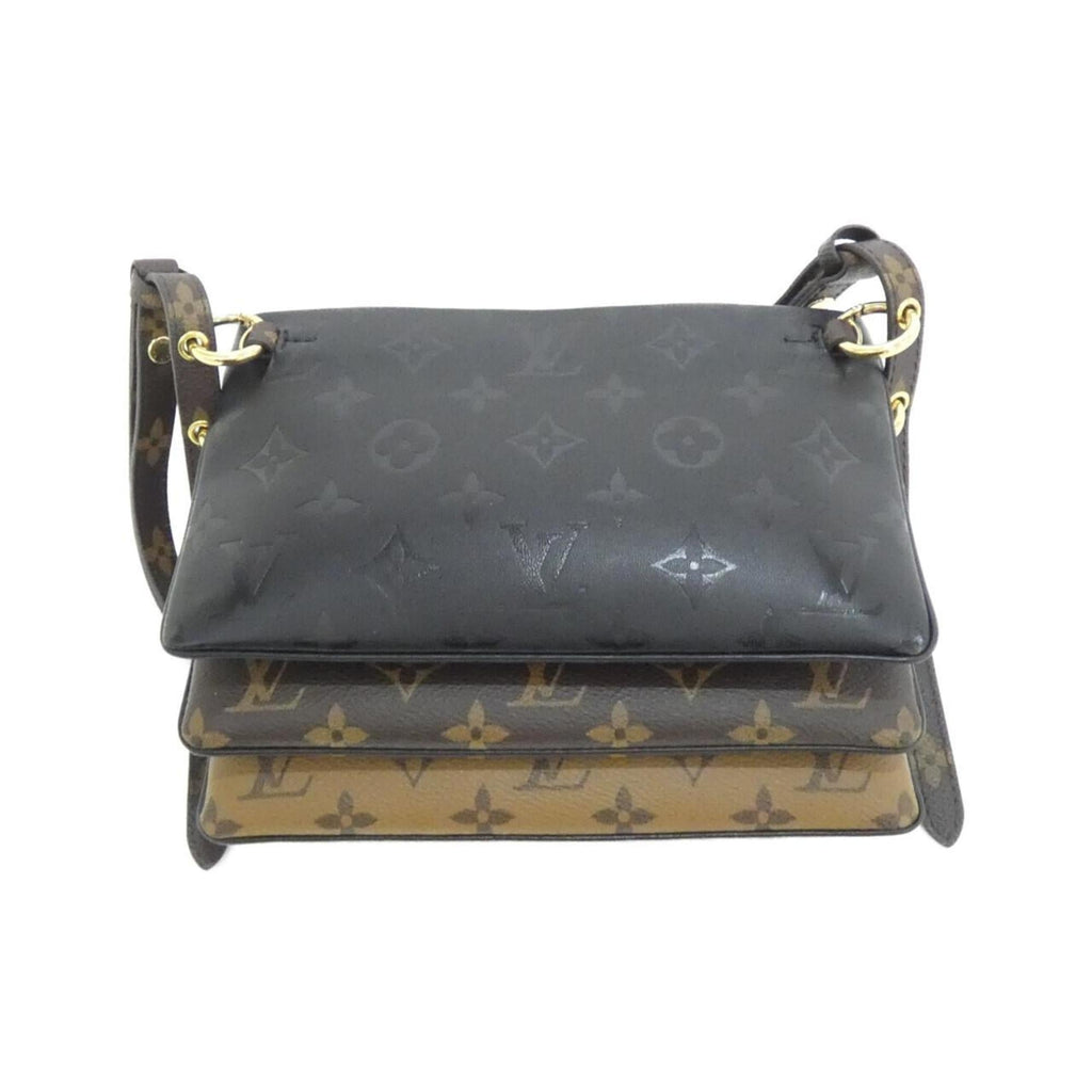 Louis Vuitton Monogram Black Marron Coated Canvas Leather Pochette Shoulder Bag