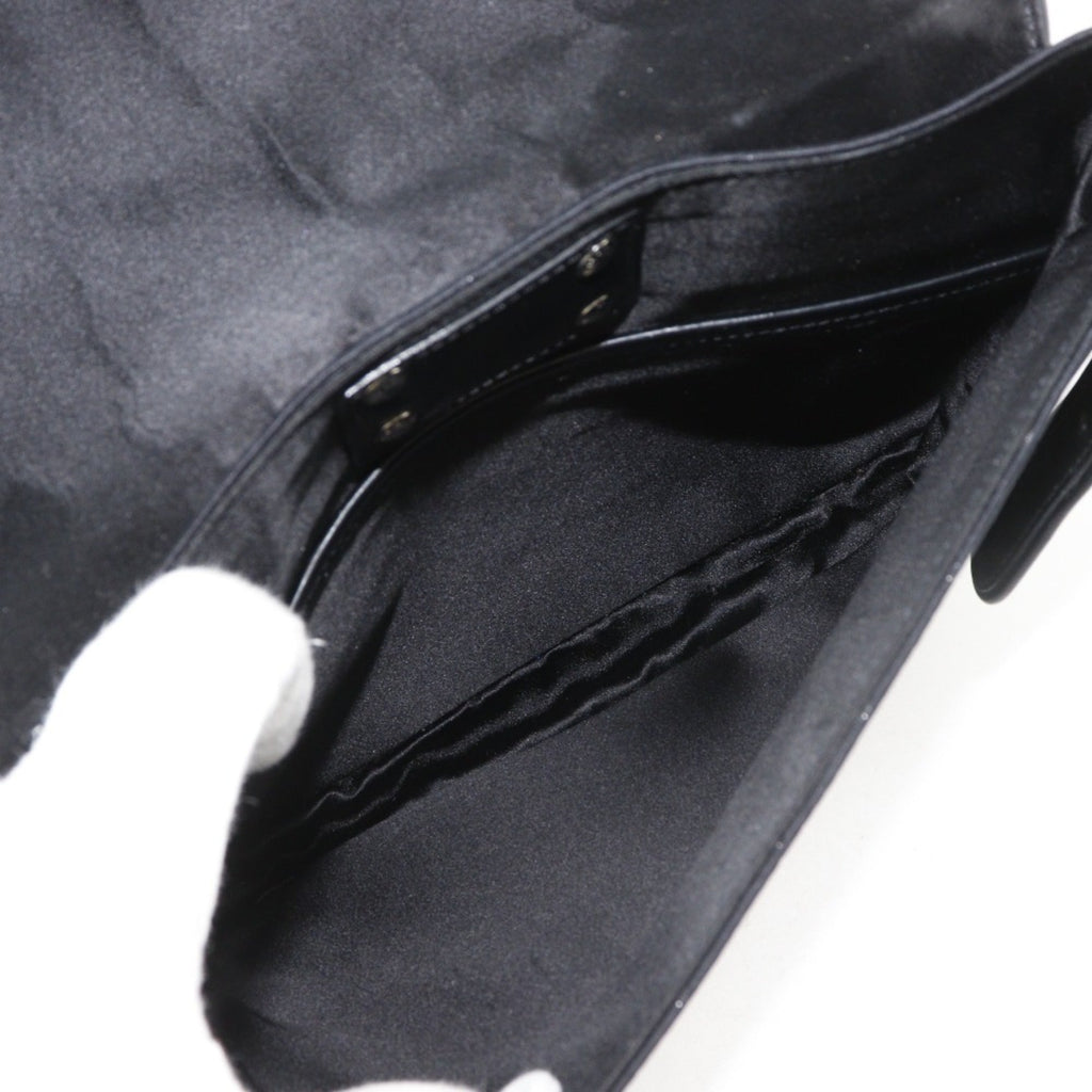 Louis Vuitton Black Monogram Satin Monogram Vernis Leather Shoulder Bag