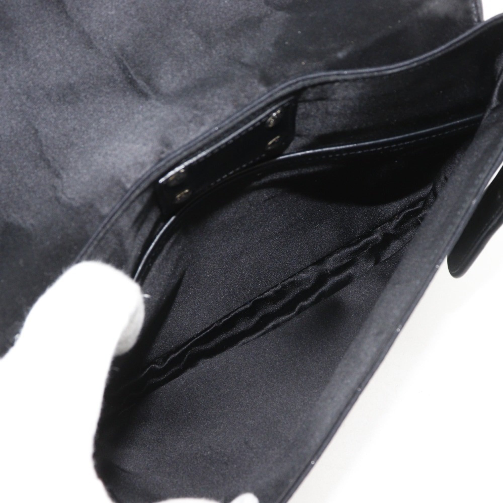 Louis Vuitton Black Monogram Satin Monogram Vernis Leather Shoulder Bag