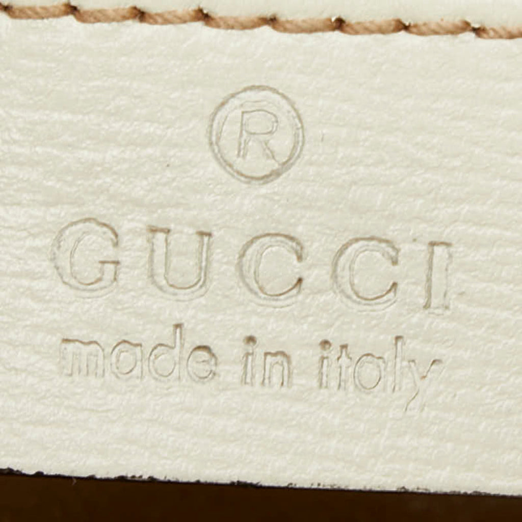 Gucci Beige Leather Canvas Shoulder Bag (Pre-Owned)