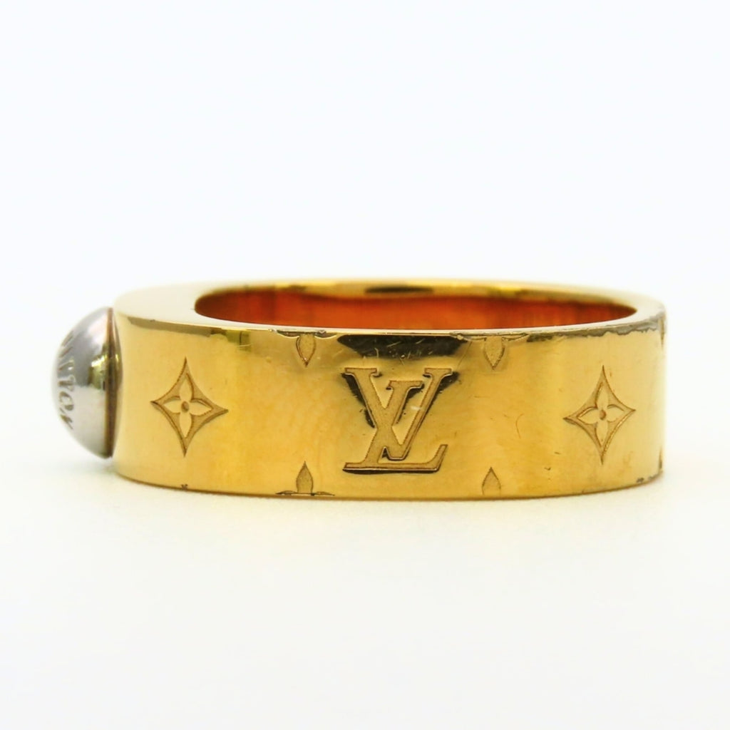 Louis Vuitton Gold Silver Gold Plating Metal Band Ring