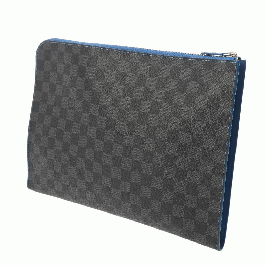 Louis Vuitton Black Gray Damier Canvas Clutch Bag Pochette