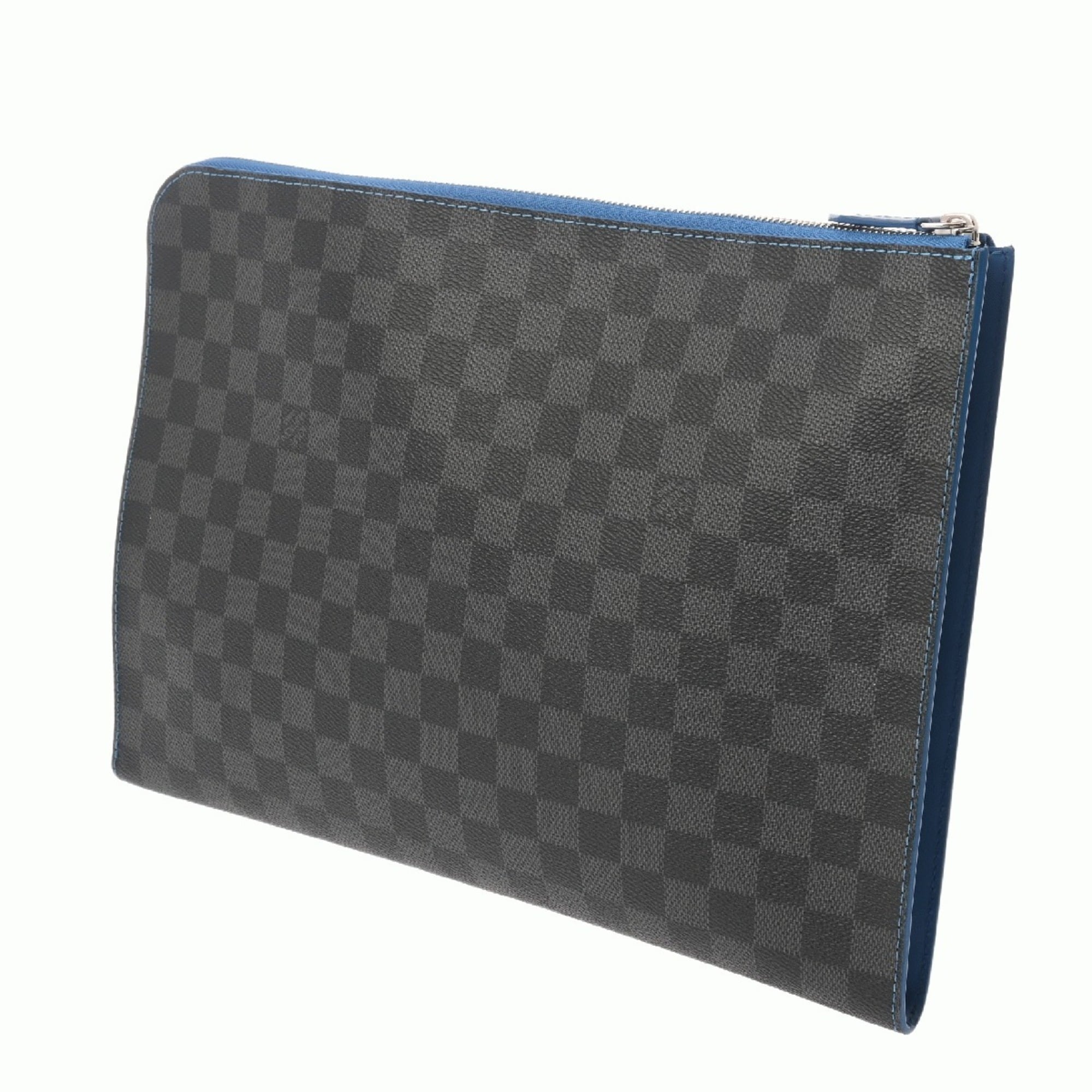 Louis Vuitton Black Gray Damier Canvas Clutch Bag Pochette