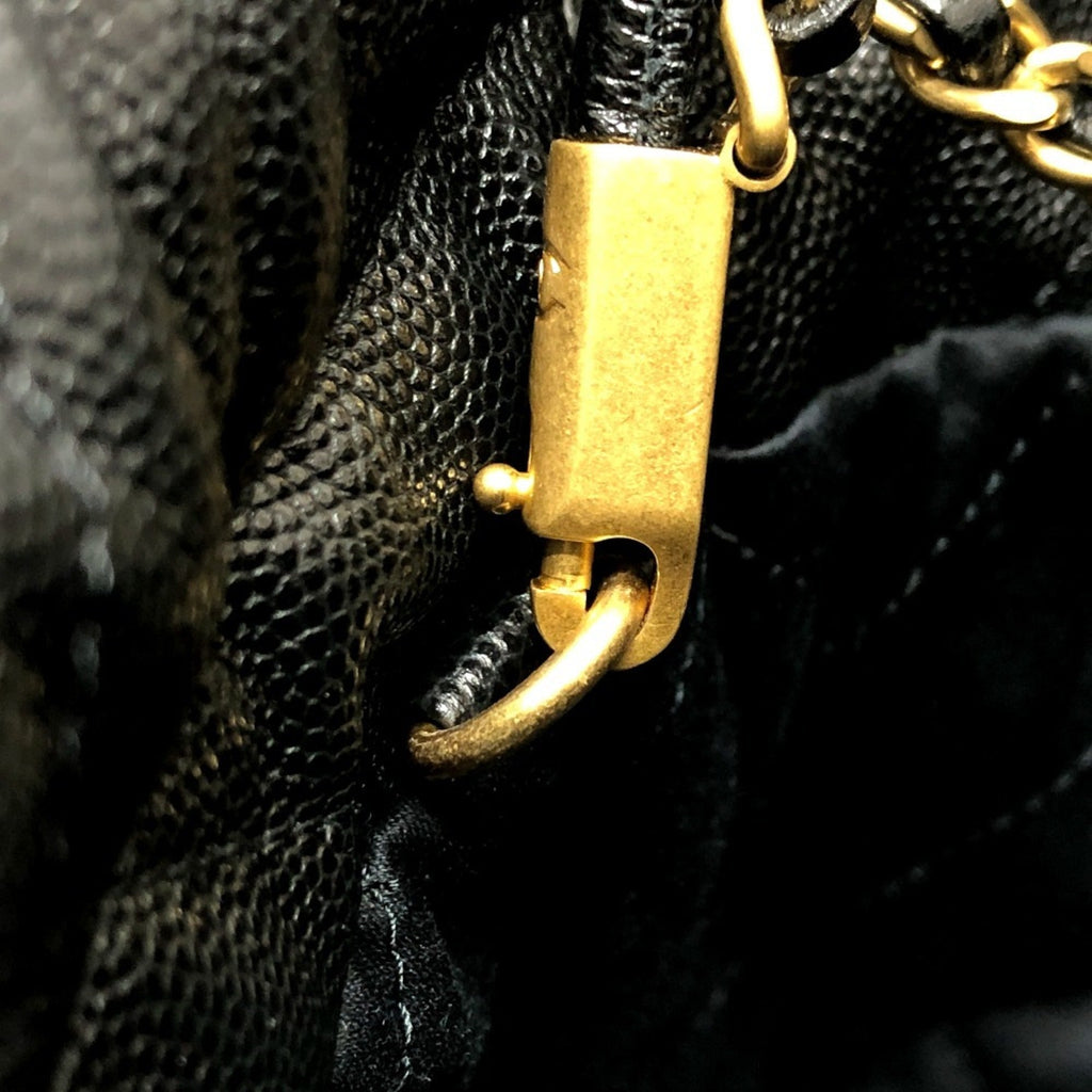 Chanel Black Grained Calfskin Shoulder Bag