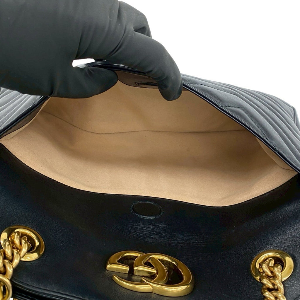 Gucci Black Leather Shoulder Bag Tote Bag (Pre-Owned)