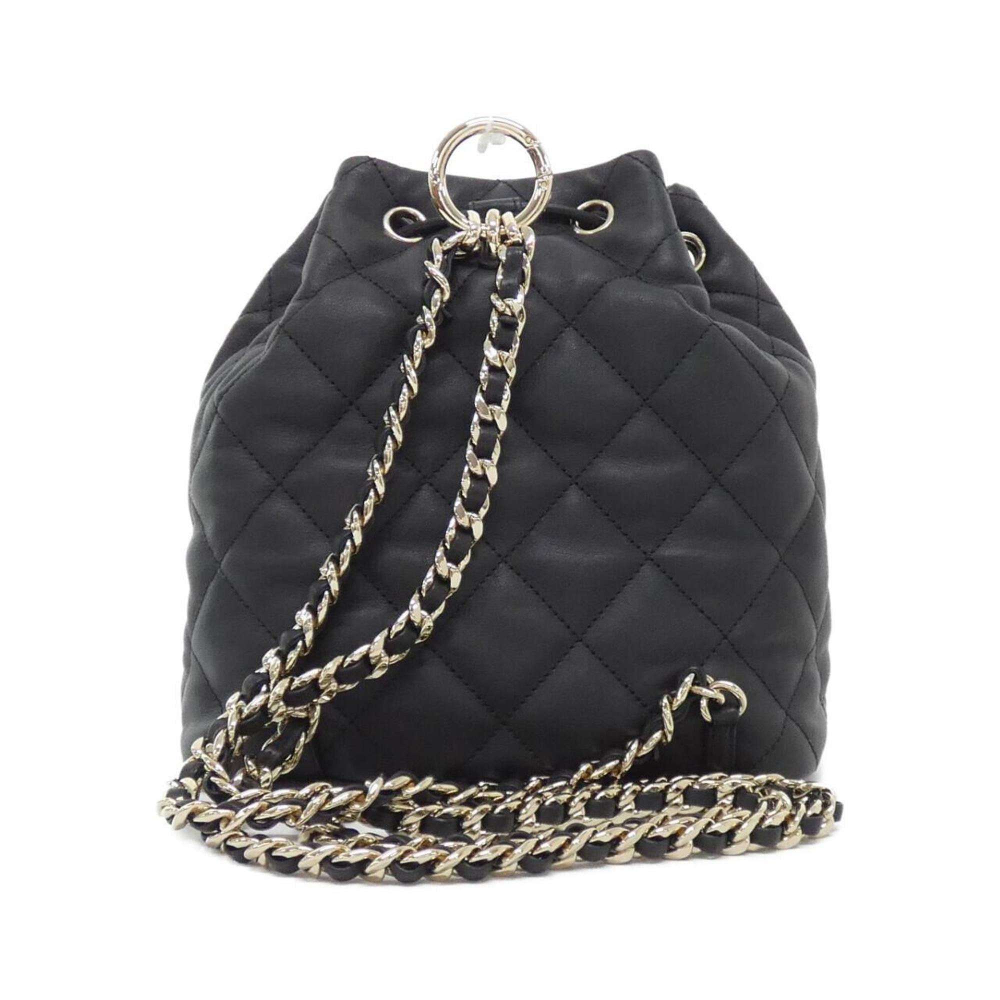 Chanel Black Leather Backpack