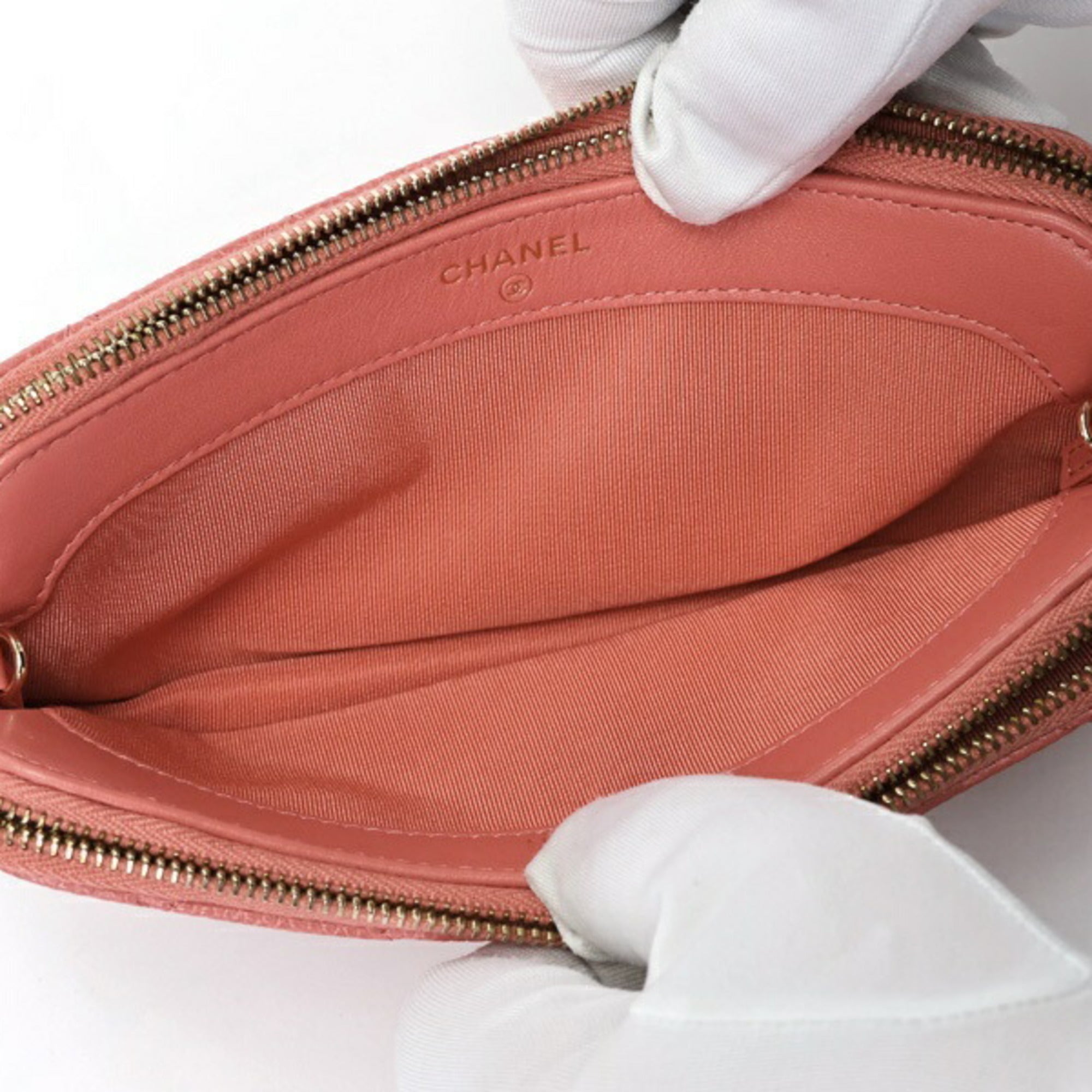 Chanel Pink Grained Calfskin Shoulder Bag