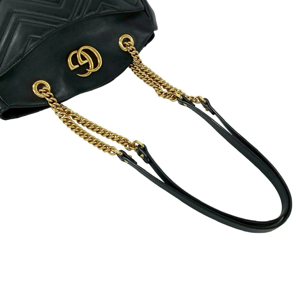 Gucci Black Leather Shoulder Bag Tote Bag (Pre-Owned)