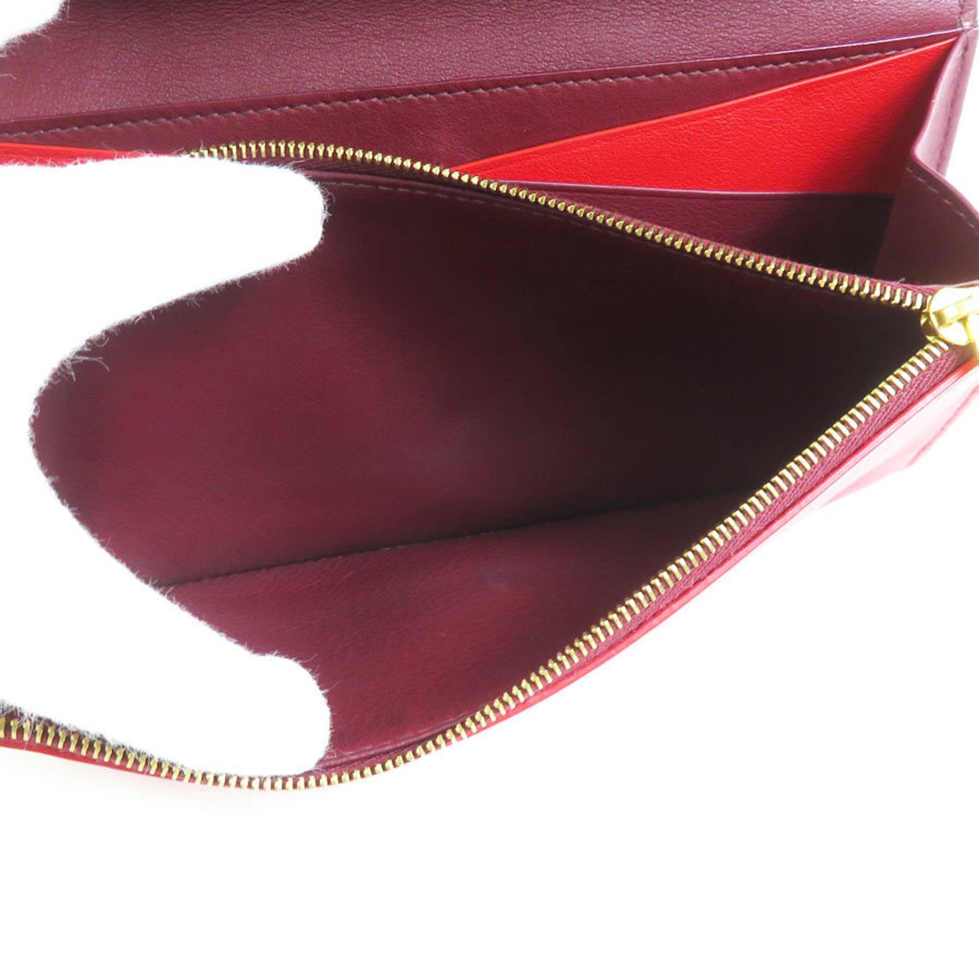 Bottega Veneta Bordeaux Red Color Leather Long Wallet (Bi-Fold)