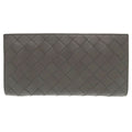 Bottega Veneta Gray Intrecciato Long Wallet (Bi-Fold)