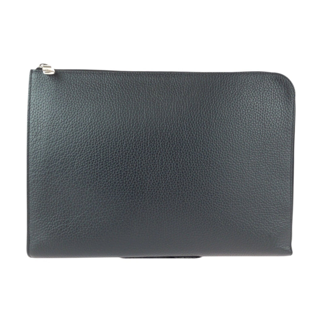 Louis Vuitton Black Noir Leather Clutch Bag Pochette