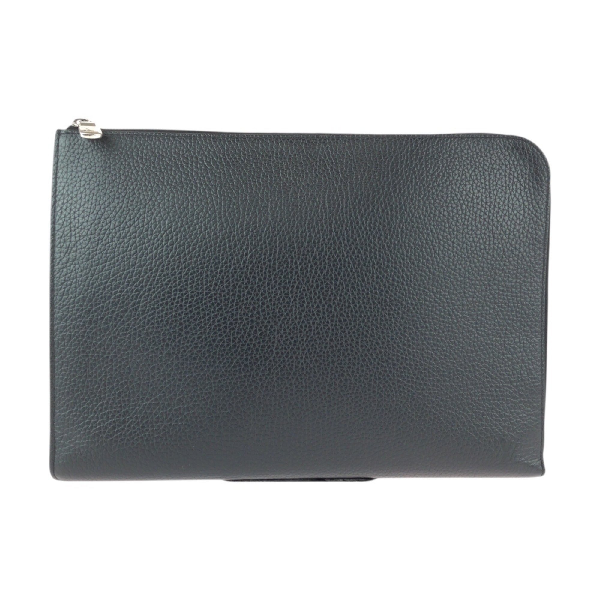 Louis Vuitton Black Noir Leather Clutch Bag Pochette