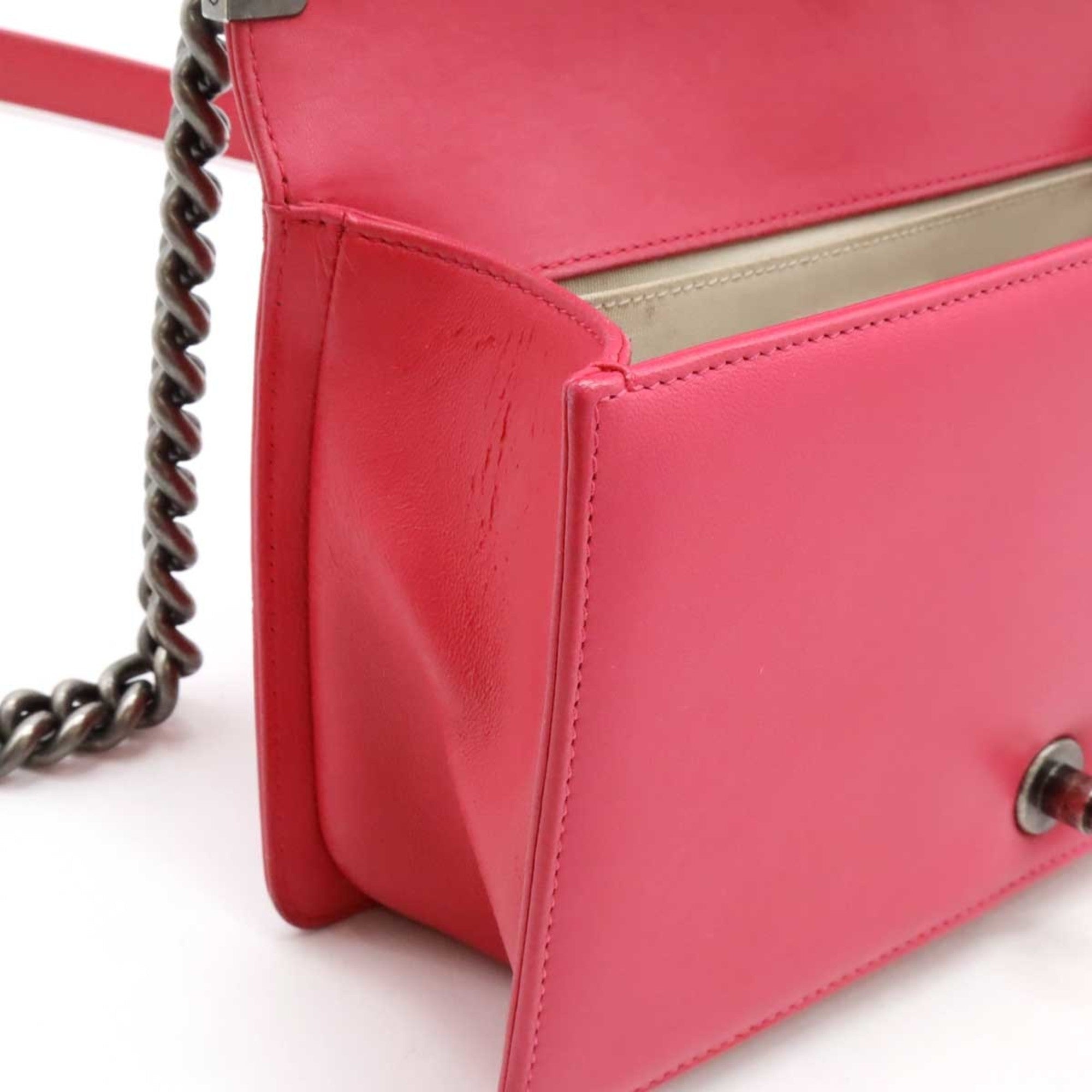 Chanel Pink Grained Calfskin Shoulder Bag