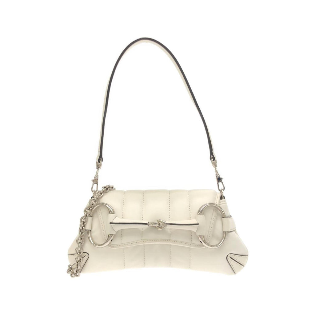 Gucci White Quilting Leather Shoulder Bag (Pre-Owned)